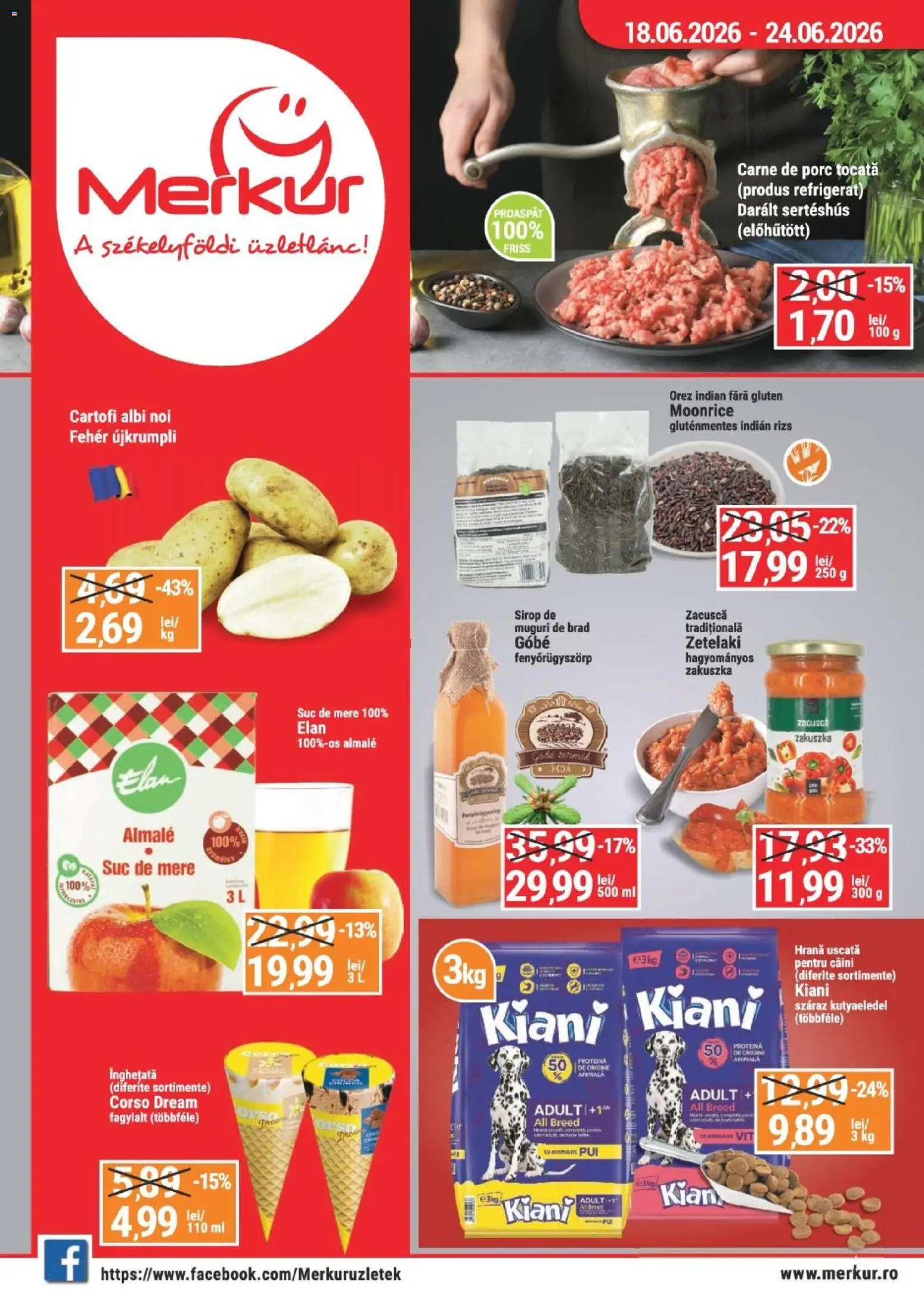 Noul catalog Merkur – valabil de la 18.06.2026 | Pagină: 1 | Produse: Suc, Mere, Înghețată, Zacuscă