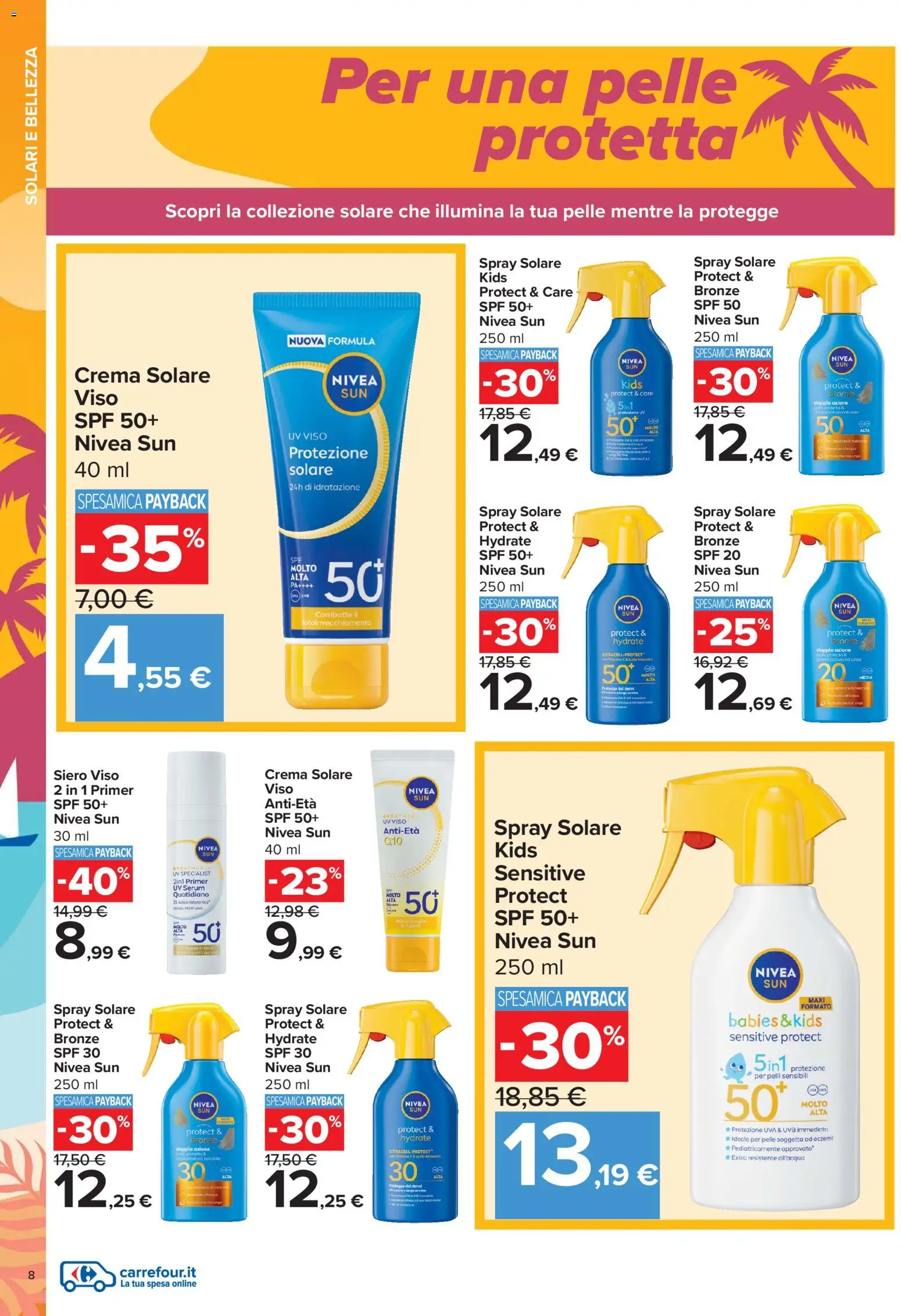 Volantino Carrefour del 01.06.2026 | Pagina: 8 | Prodotti: Crema, Crema solare, Uva, Profumo