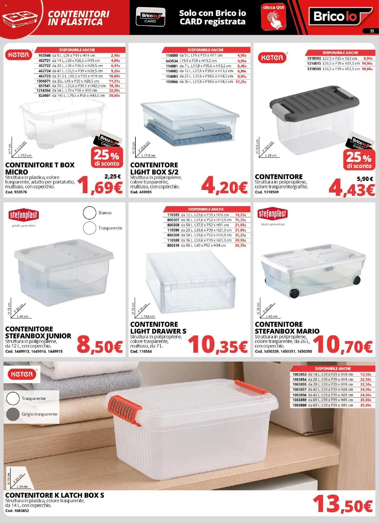 Volantino Brico io del 20/08/2026 | Pagina: 11 | Prodotti: Contenitore