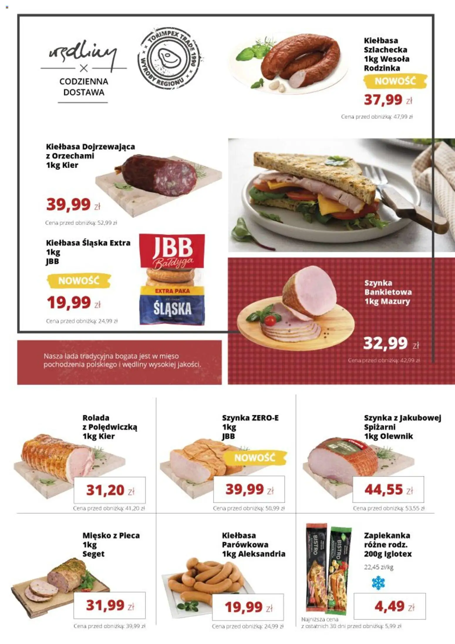 Torimpex gazetka od 04.05.2026 | Strona: 4 | Produkty: Mięso, Szynka, Kiełbasa śląska, Wędliny