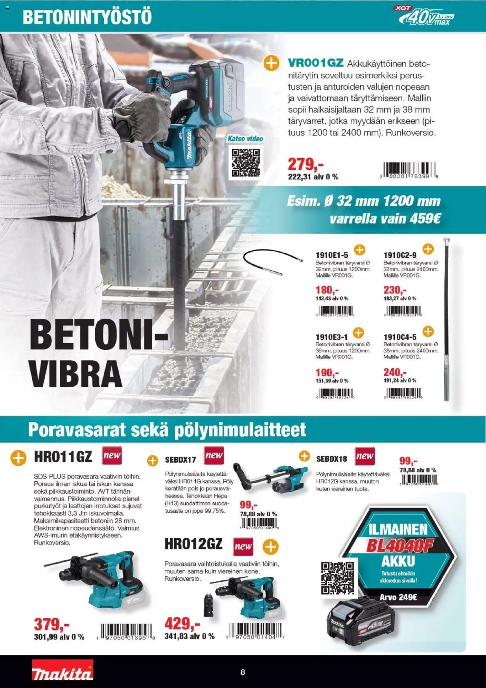 Makita tarjoukset – voimassa 01.01.2026 alkaen | Sivu: 8