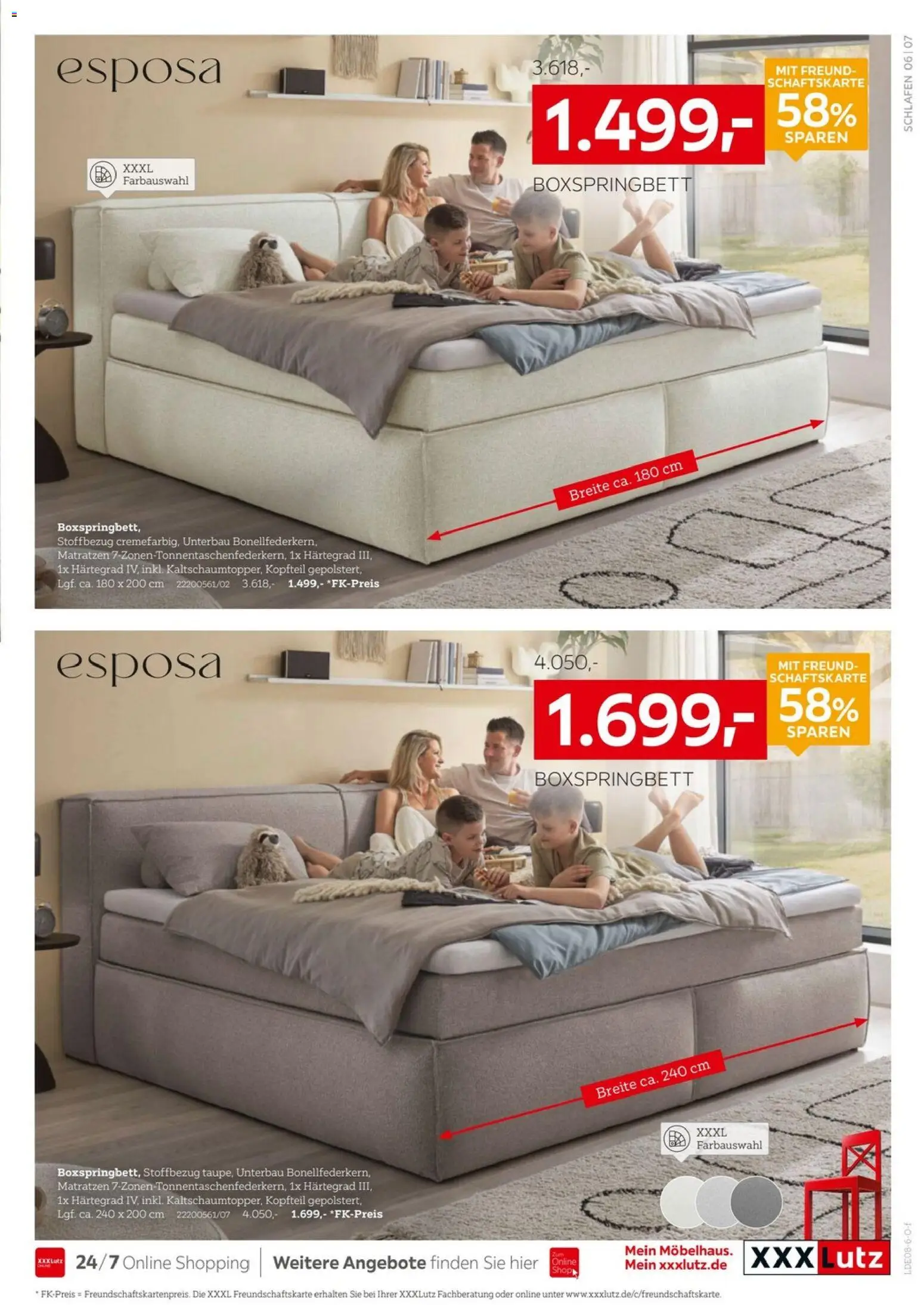 XXXLutz Boxspringbetten Spezial – gültig ab 15.08.2026 | Seite: 7 | Produkte: Boxspringbett