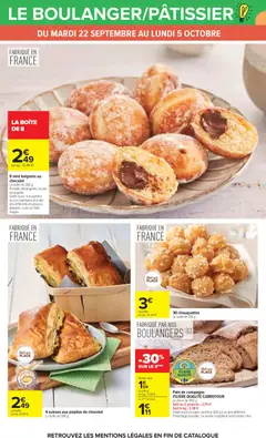 Carrefour - Prévisualisation de Pain de campagne FILIÈRE QUALITÉ CARREFOUR, La pièce de 400 g. Existe aussi en pavé carrefour 500 g à un prix différent. Panachage possible. La remise s'applique sur le moins cher. valide à partir de 22/09/2026 | Page: 40