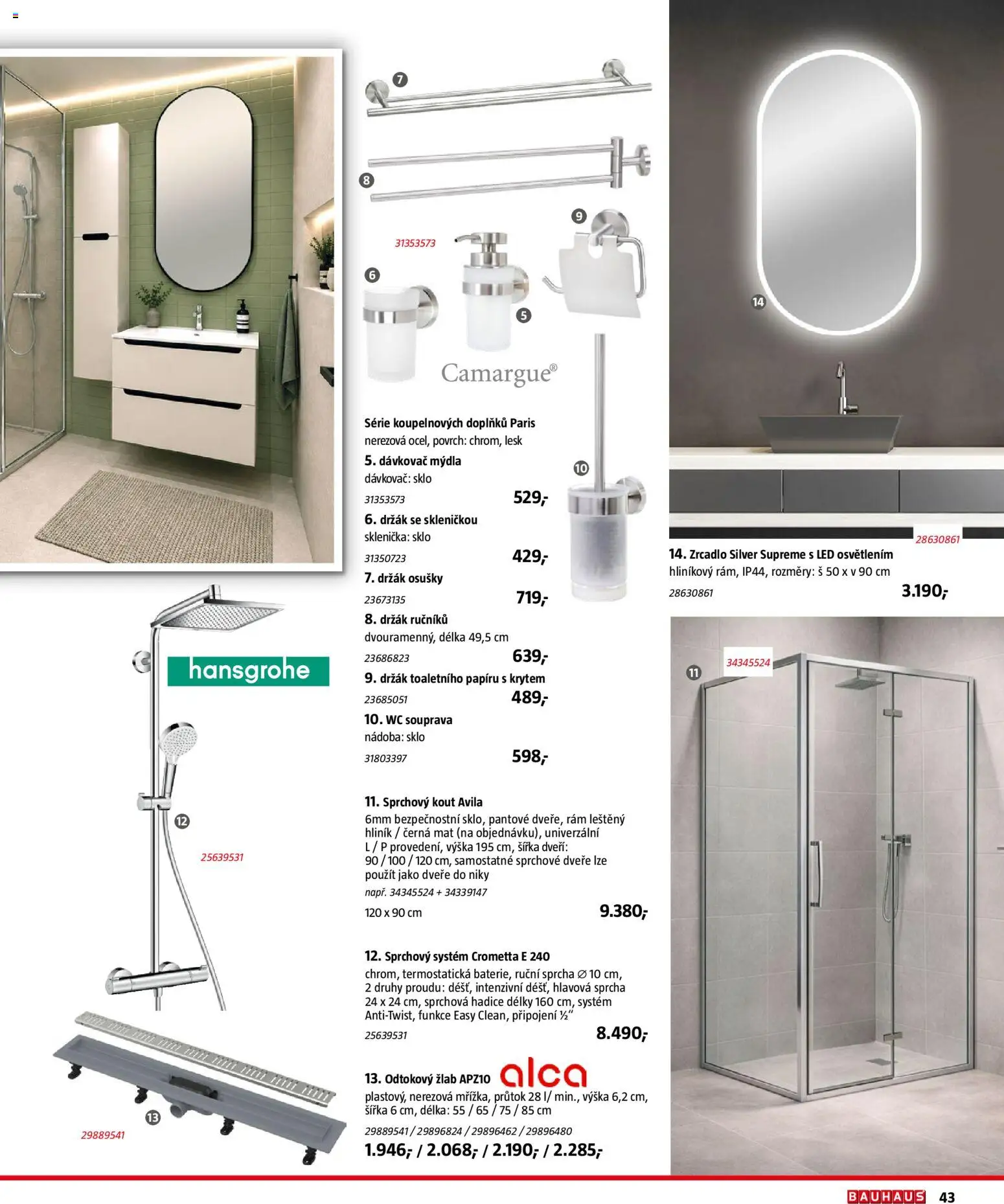 Katalog Sanita od 29.09.2026 | Strana: 43 | Produkty: Sprchová hadice, Sprcha, Wc, LED