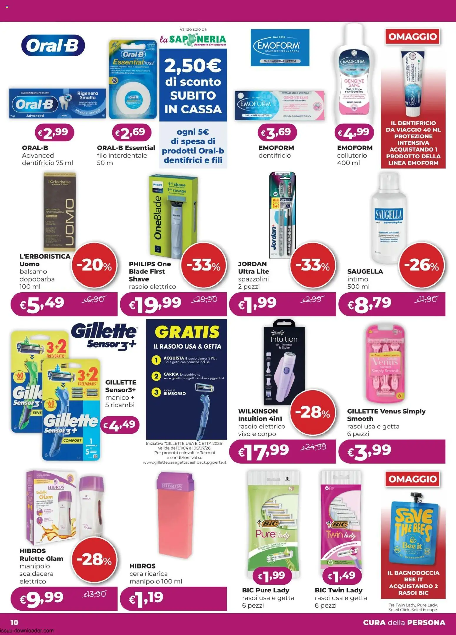 Volantino La Saponeria del 11.06.2026 | Pagina: 10 | Prodotti: Balsamo, Dentifricio, The, Rasoio elettrico