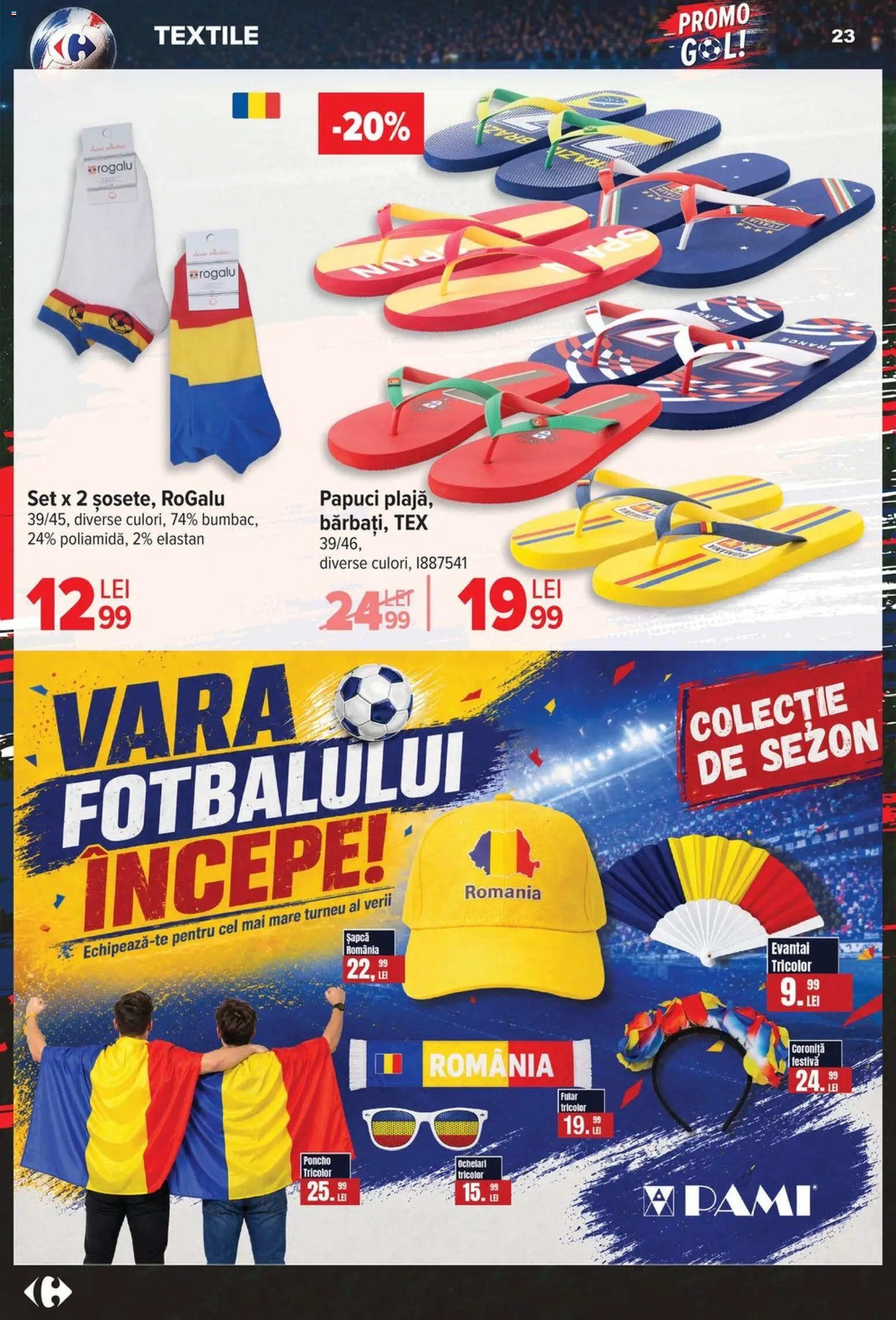 Noul catalog Carrefour – valabil de la 03.06.2026 | Pagină: 23 | Produse: Șapcă, Ochelari, Papuci