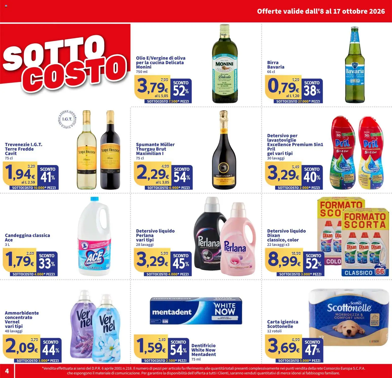 Volantino SIGMA del 08/10/2026 | Pagina: 4 | Prodotti: Birra, Detersivo per lavastoviglie, Lavastoviglie, Olio extra vergine