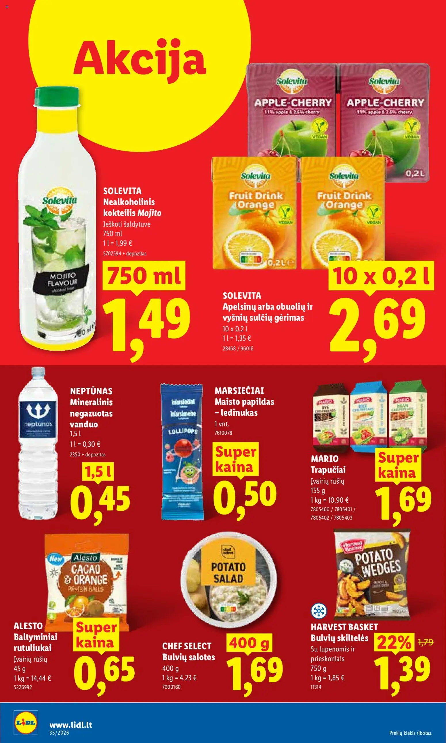 LIDL akcijos nuo 2026.08.24 | Puslapis: 22 | Prekių: Salotos, Vanduo