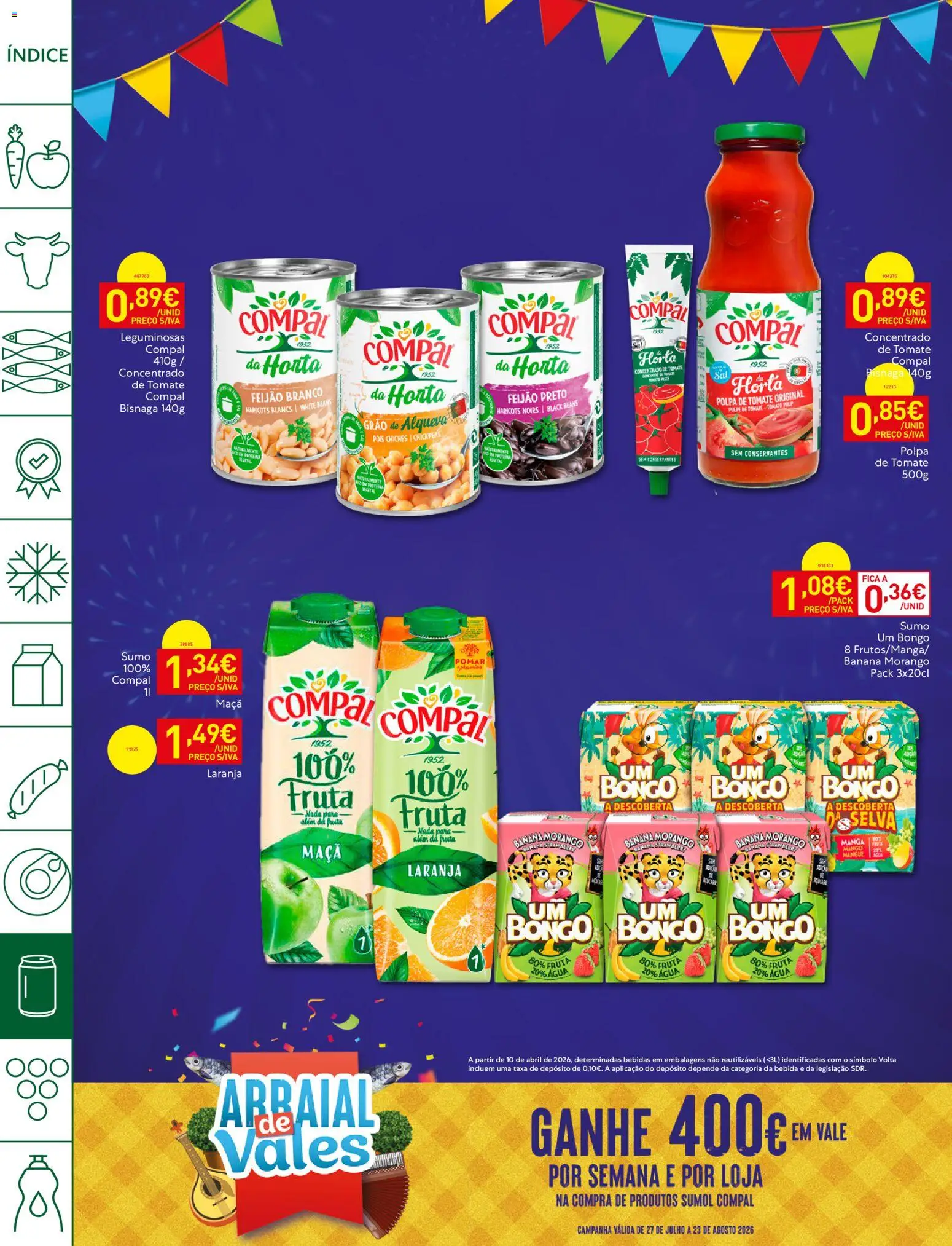 Recheio Horeca │ válido de 11/08/2026 | Página: 18 | Produtos: Banana, Tomate, Feijão, Bebida