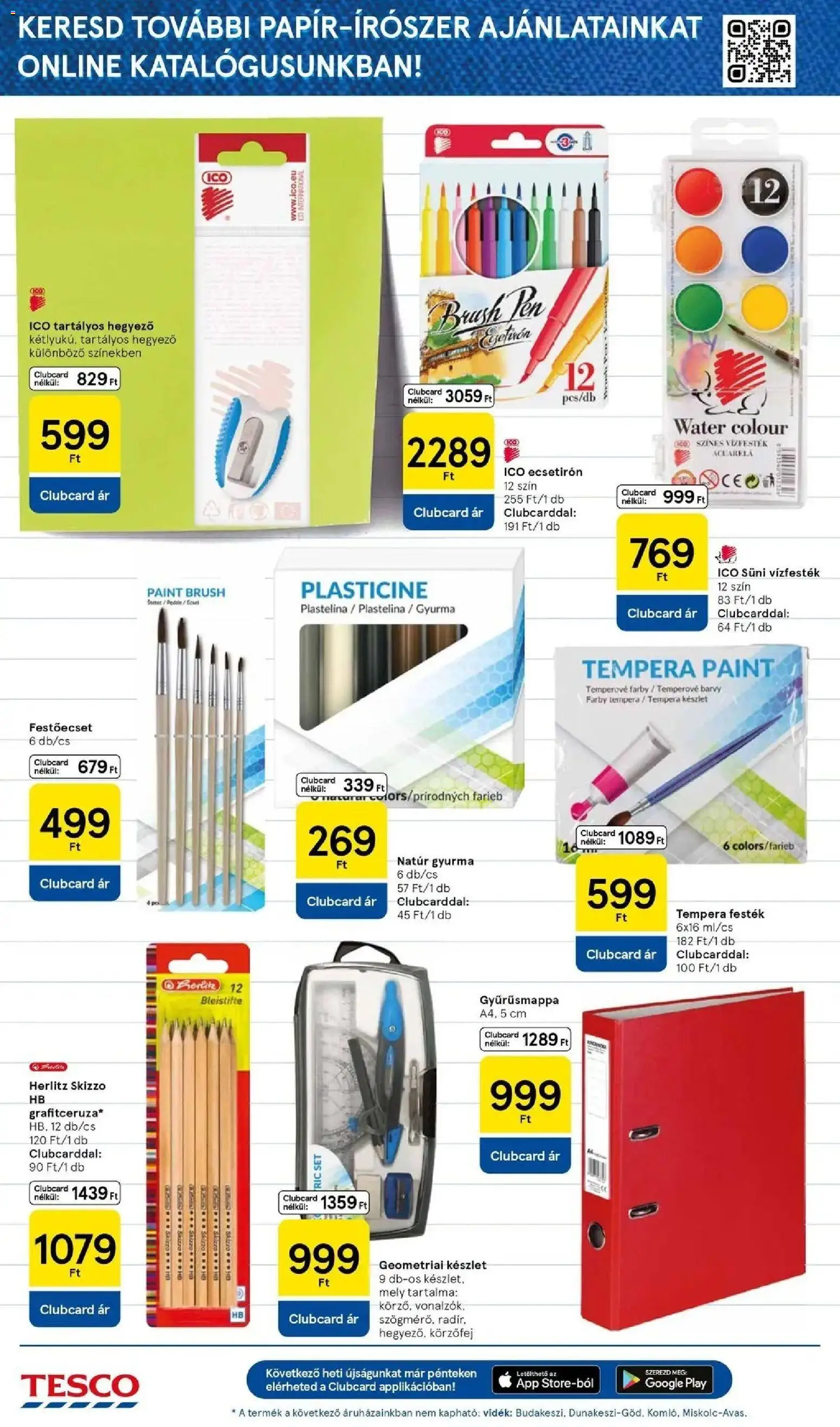 Tesco akciós ujság - amely érvényes a következő dátumtól: 2026.08.13. | Oldal: 14 | Termékek: Gyurma, Ecset, Festék