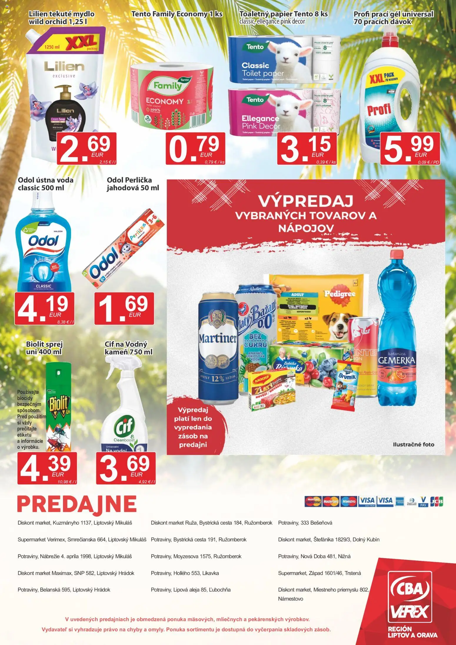 Nové CBA Verex akcie – leták je platný od 16.07.2026 | Strana: 12 | Produkty: Mydlo, Ústna voda, Cif, Gemerka