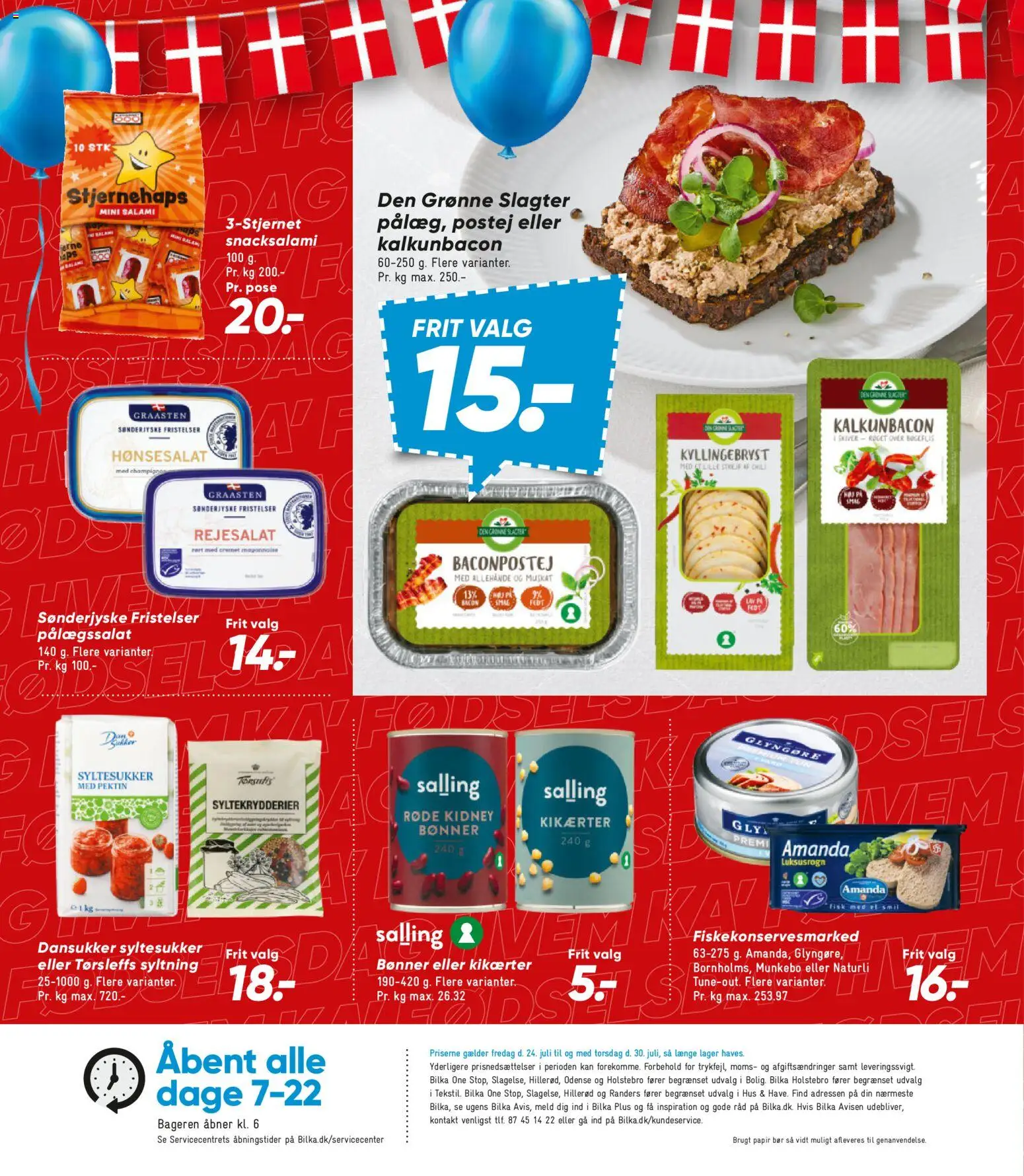 Bilka tilbudsavis – gyldig fra 24/07/2026 | Side: 22 | Produkter: Salami, Kikærter, Bønner