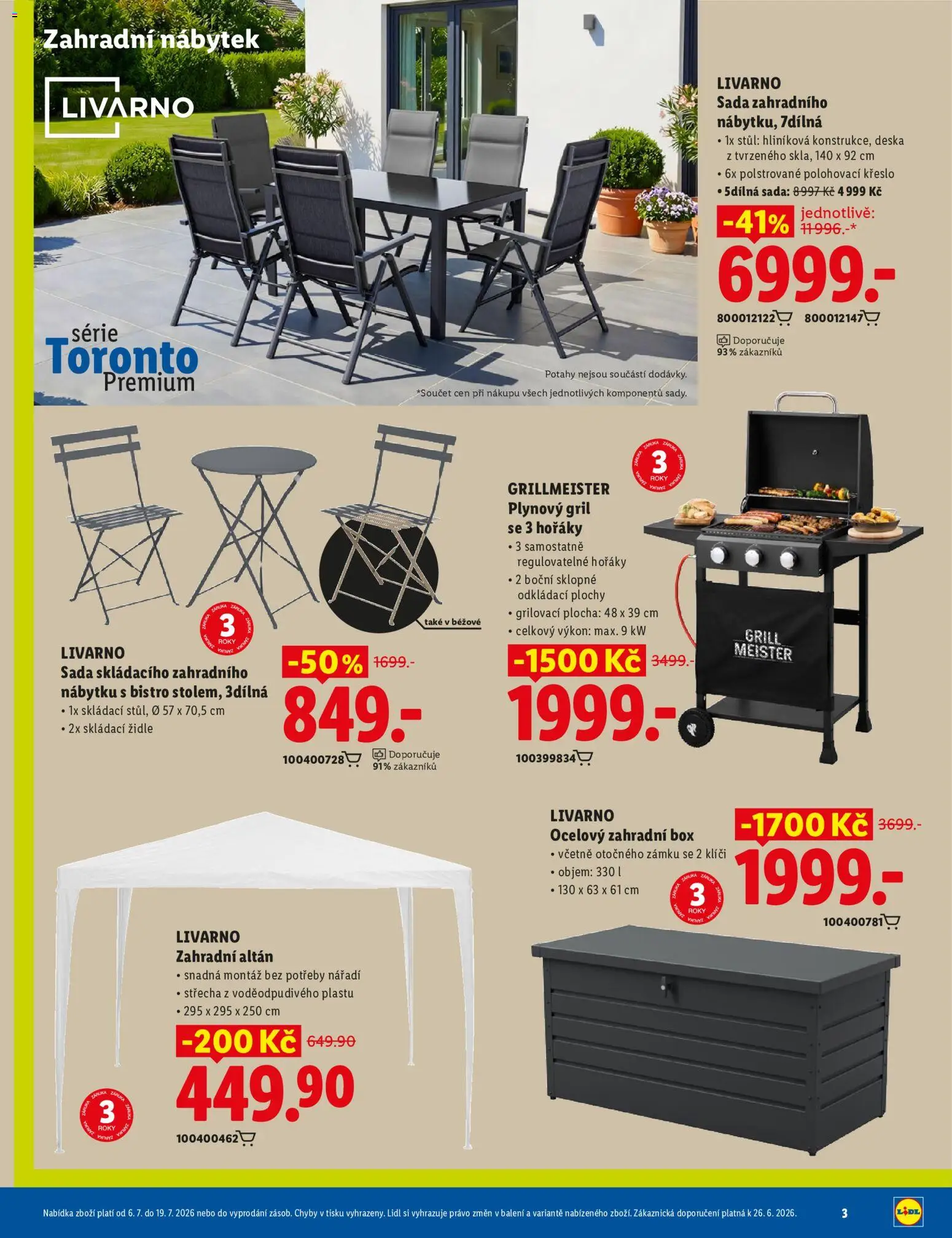 Lidl magazín od 06.07.2026 | Strana: 3 | Produkty: Zahradní box, Altán, Křeslo, Židle