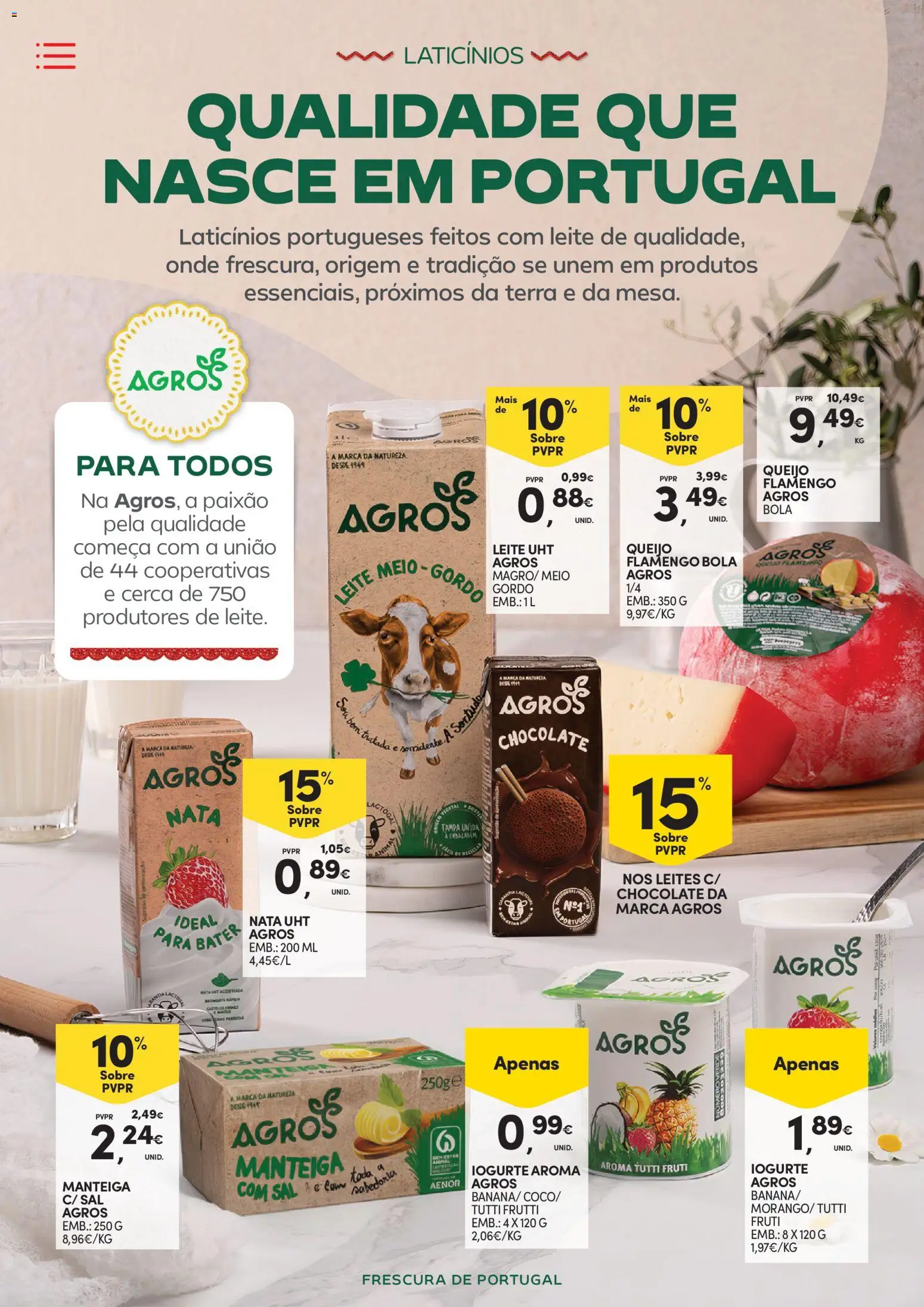 Continente - Frescura de Portugal Direto da origem │ válido de 05.05.2026 | Página: 56 | Produtos: Sal, Leite, Queijo, Chocolate