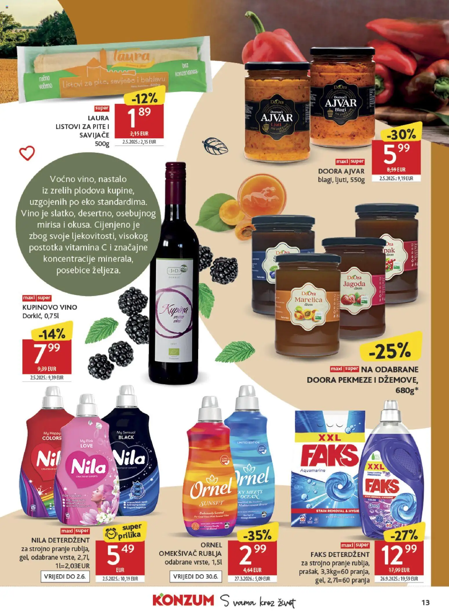 Konzum HR akciós ujság - amely érvényes a következő dátumtól: 18.05.2026 | Oldal: 13 | Termékek: Ajvár