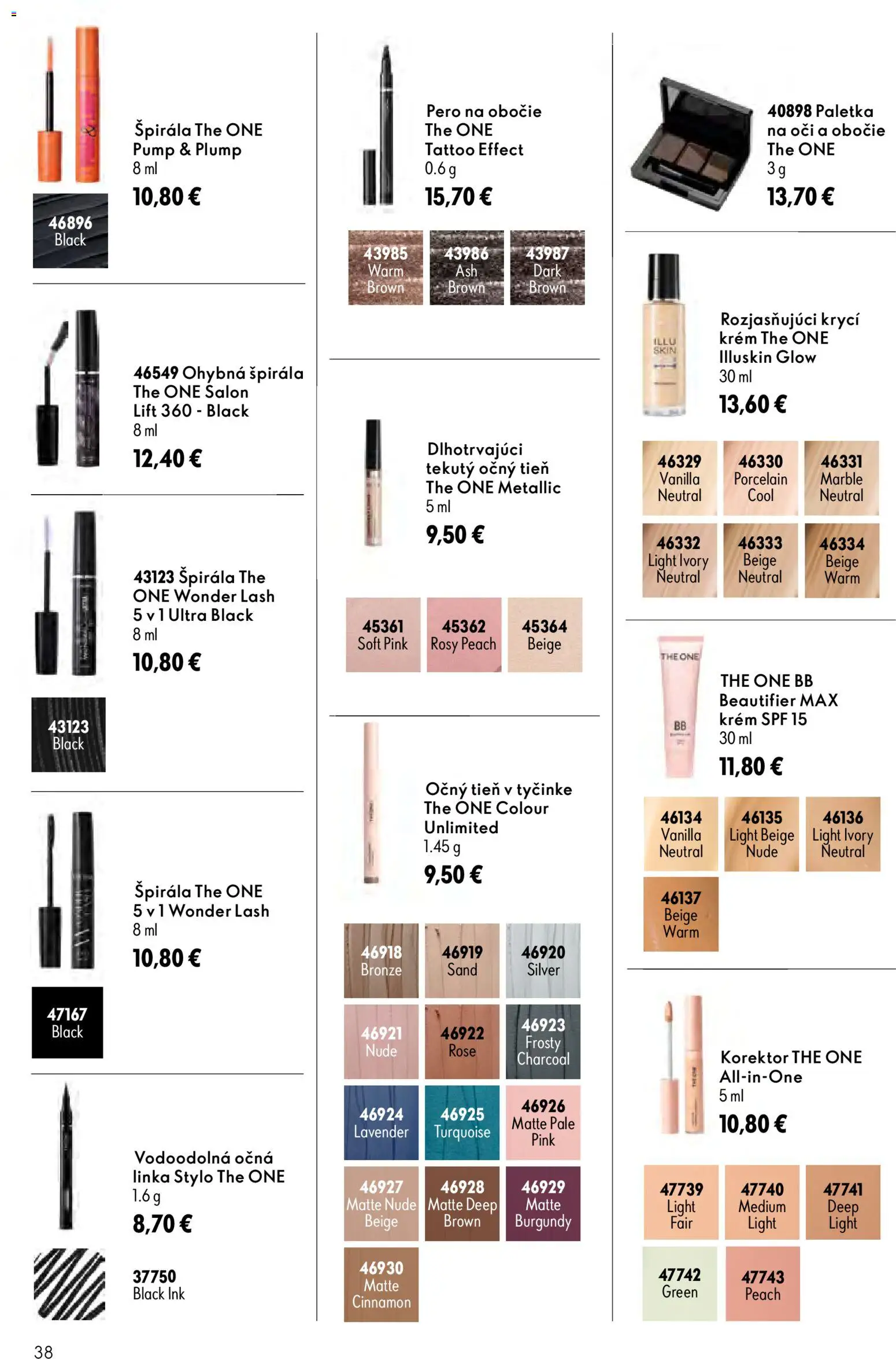 Nové Oriflame akcie – leták je platný od 29.07.2026 | Strana: 38 | Produkty: Korektor, Pero, Očná linka, Krém