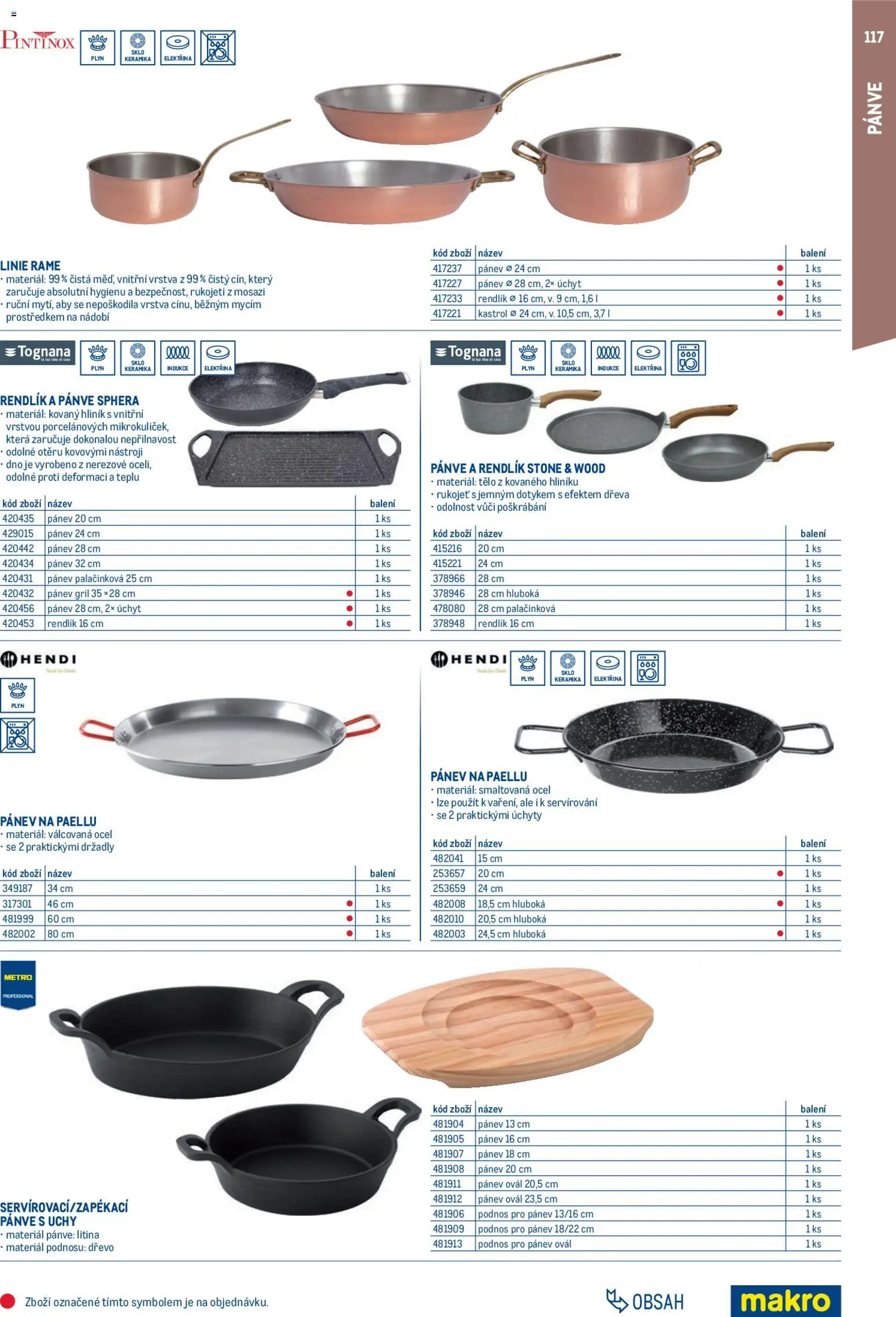 Makro leták - Gastro vybavení a zařízení od 01.02.2026 | Strana: 117 | Produkty: Pánev, Nádobí, Pánve, Rendlík