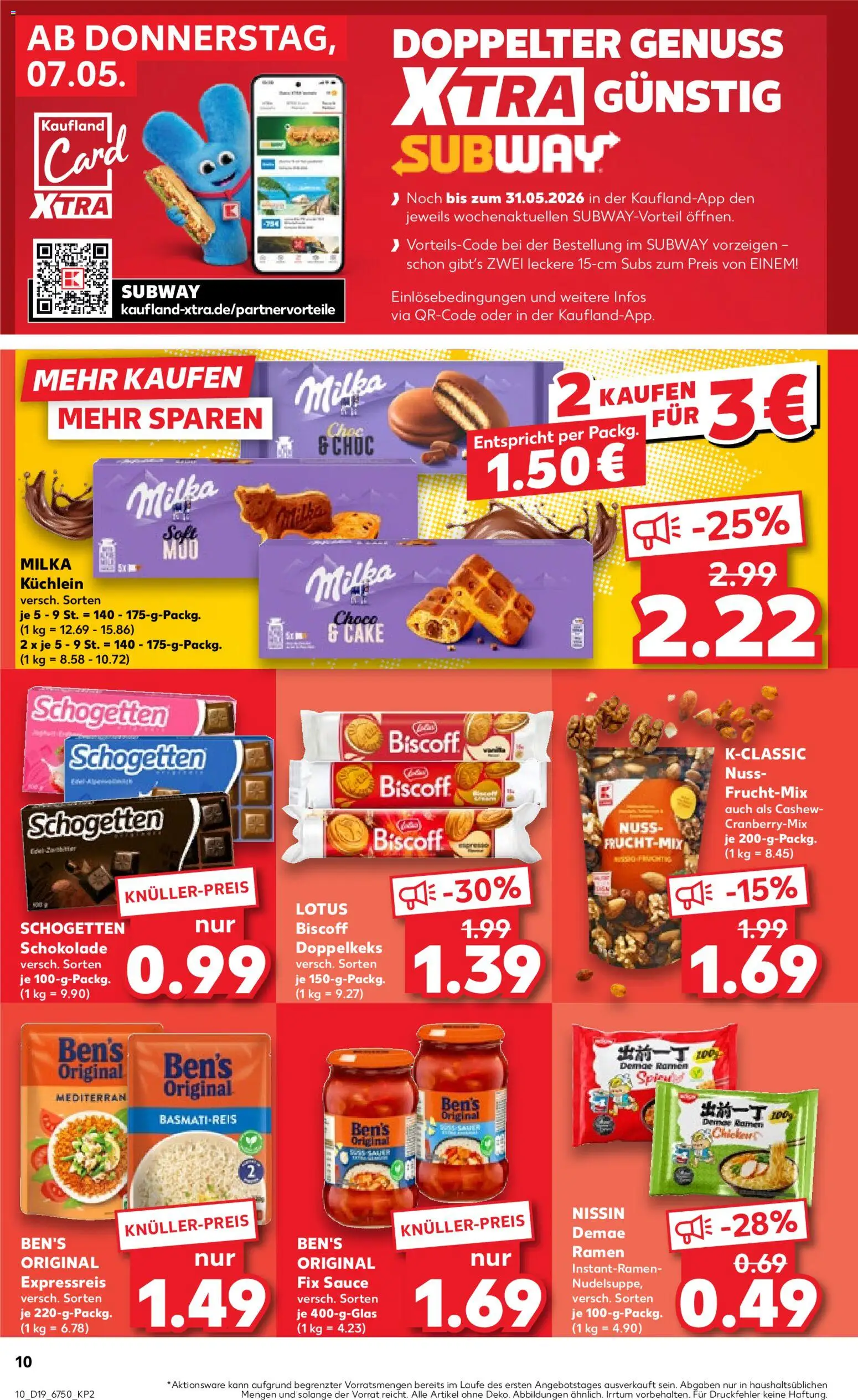 Kaufland Prospekt – gültig ab 07.05.2026 | Seite: 10 | Produkte: Basmatireis, Schokolade, Milka, Schogetten
