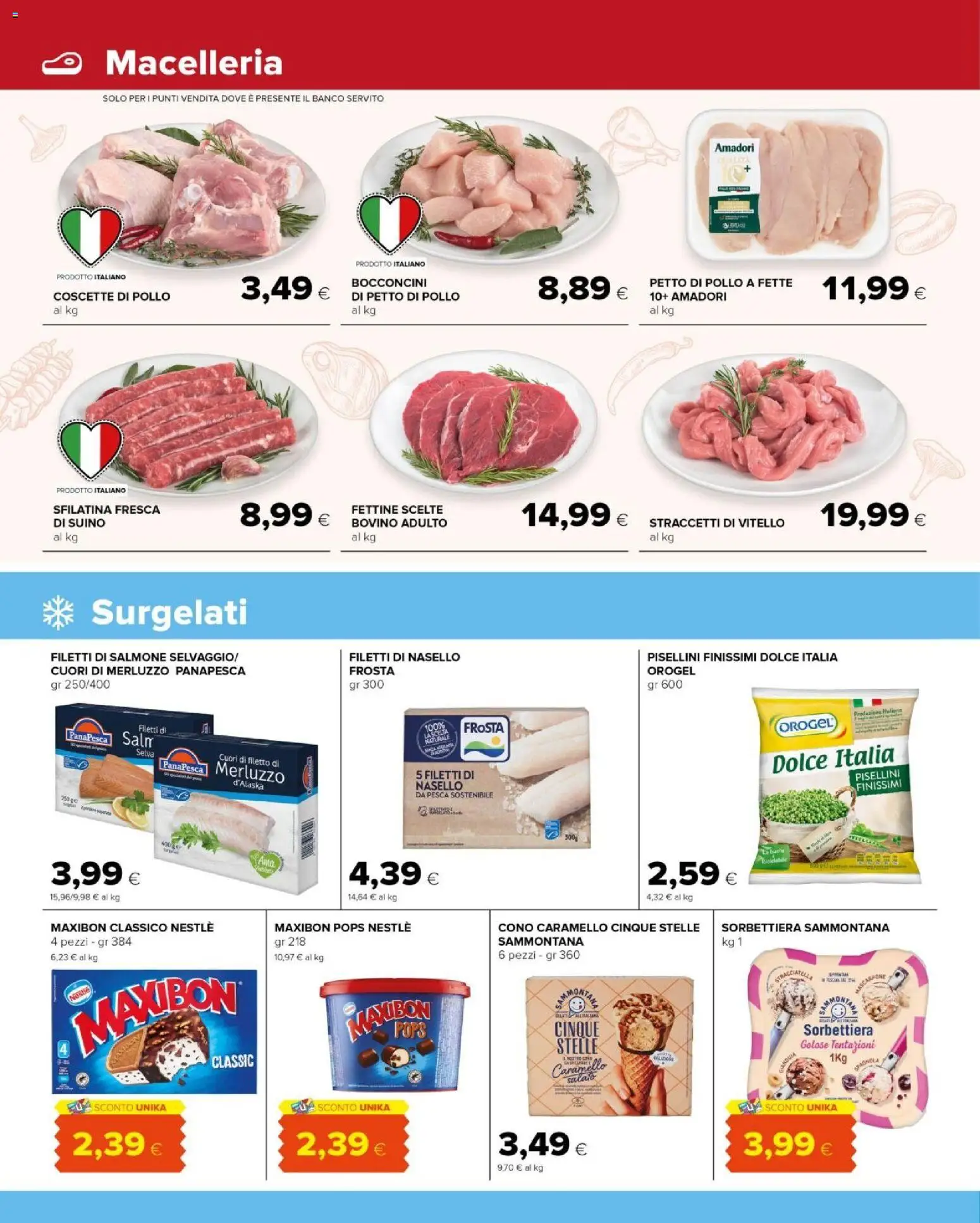 Volantino Tigre del 12/08/2026 | Pagina: 4 | Prodotti: Merluzzo, Suino, Vitello, Nasello