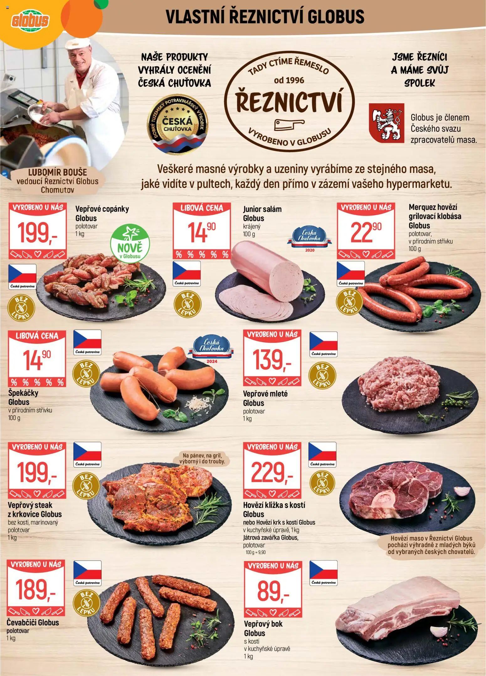 Globus leták - Chomutov od 27.05.2026 | Strana: 5 | Produkty: Hovězí maso, Vepřový bok, Hovězí kližka, Uzeniny