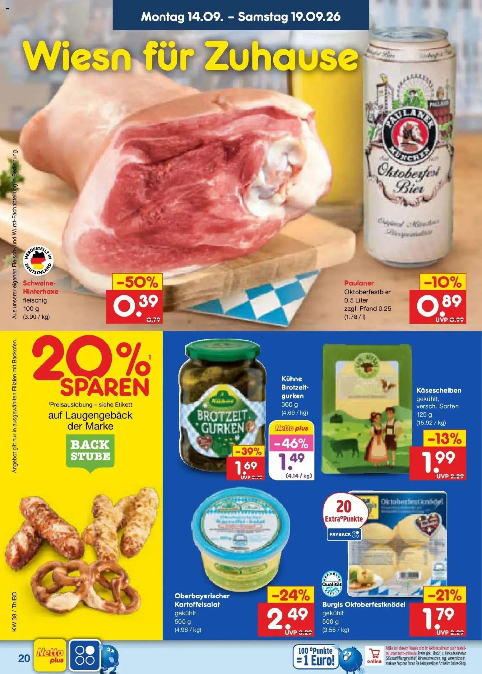 Netto Marken-Discount Prospekt Thiendorf – gültig ab 14.09.2026 | Seite: 30 | Produkte: Fleisch, Gurken, Paulaner