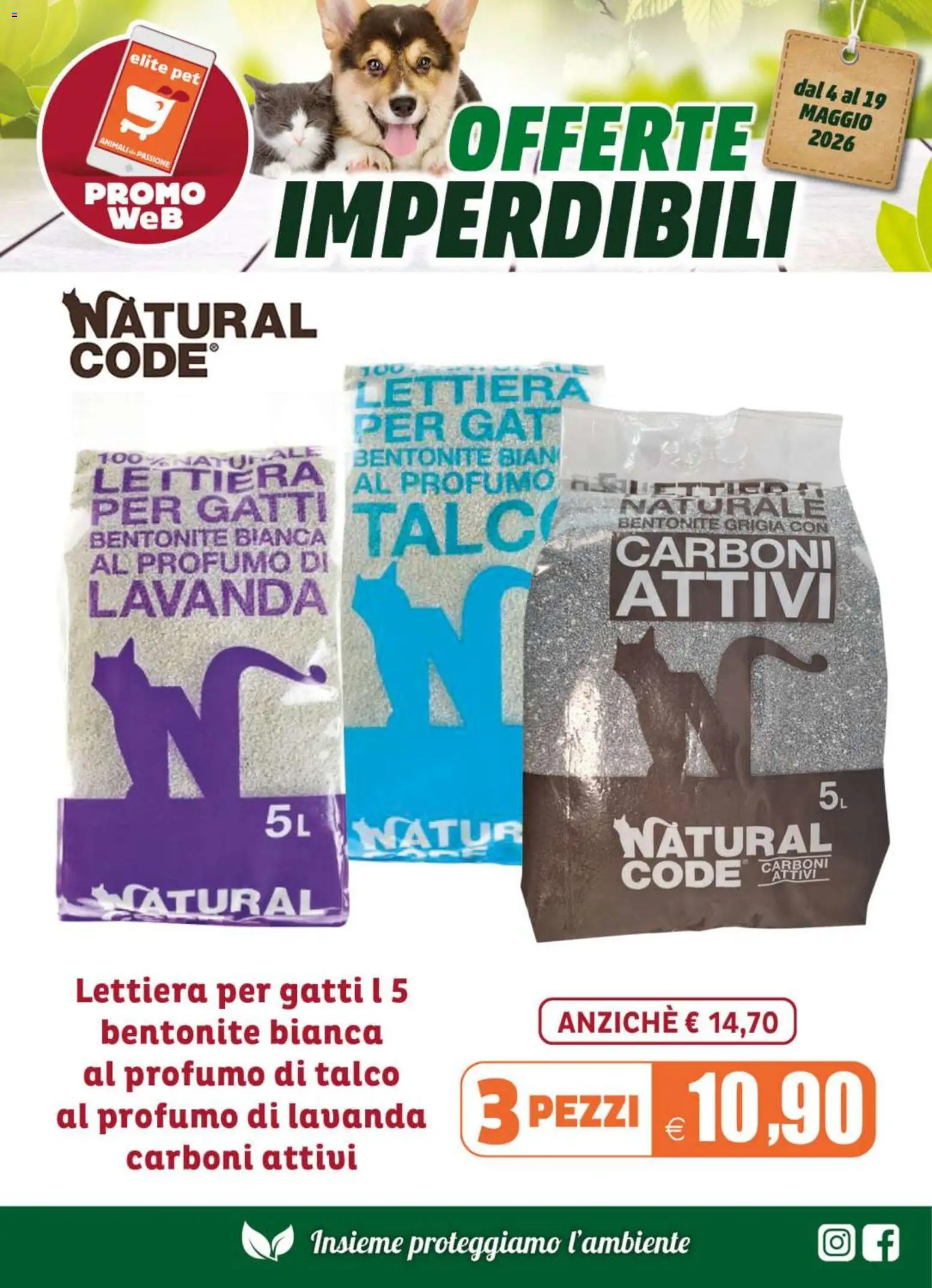 Volantino Elite Supermercati del 04.05.2026 | Pagina: 11 | Prodotti: Lettiera per gatti, Talco, Lavanda, Profumo