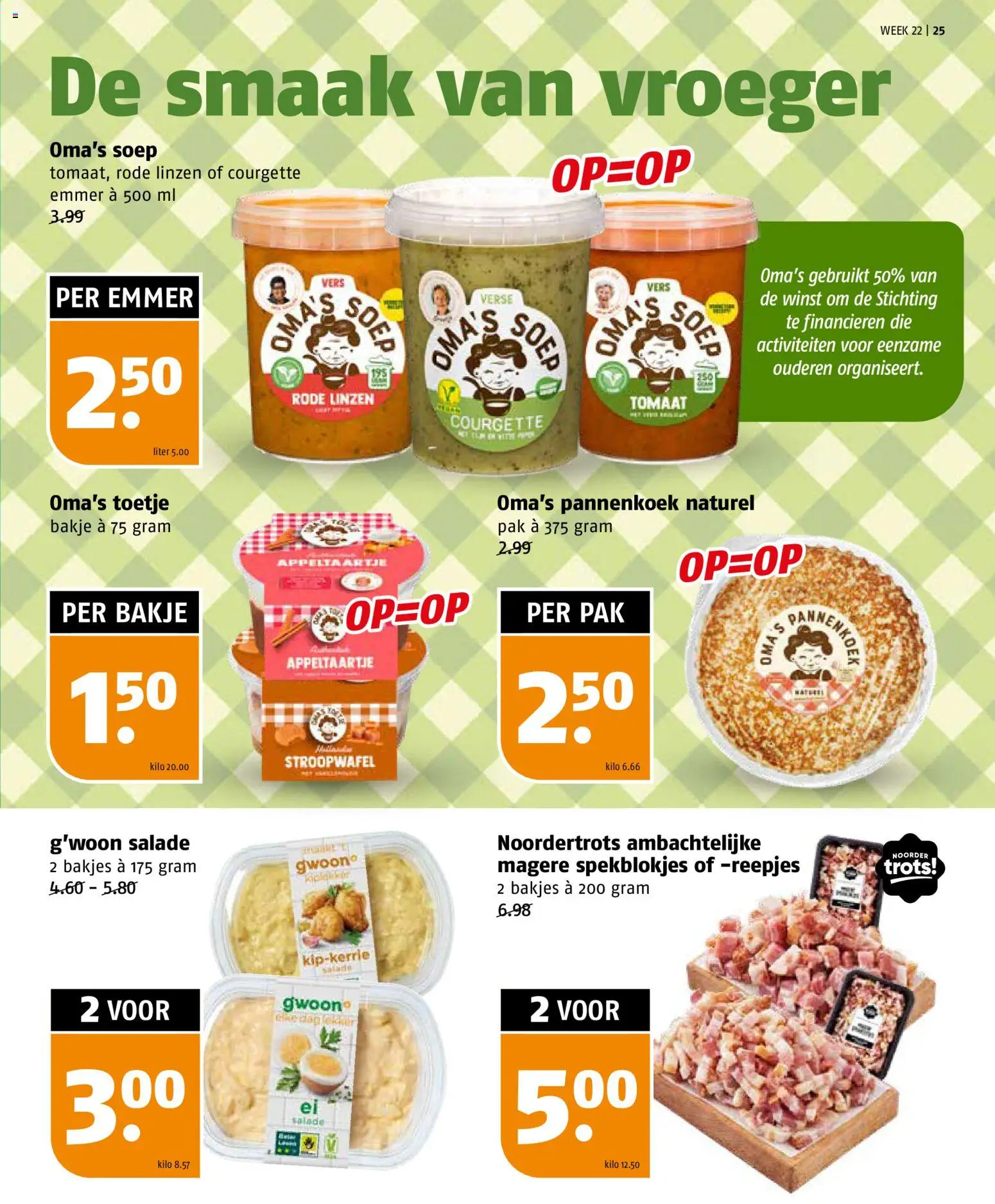{H1} | Pagina: 25 | Producten: Courgette, Salade, Pannenkoek, Linzen