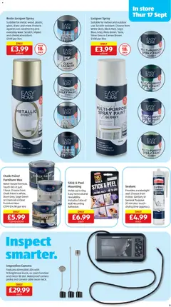 Preview of Weekly offers Aldi valid from 17/09/2026 | Page: 11 | Products: Paint, Charcoal, Camera, Cable