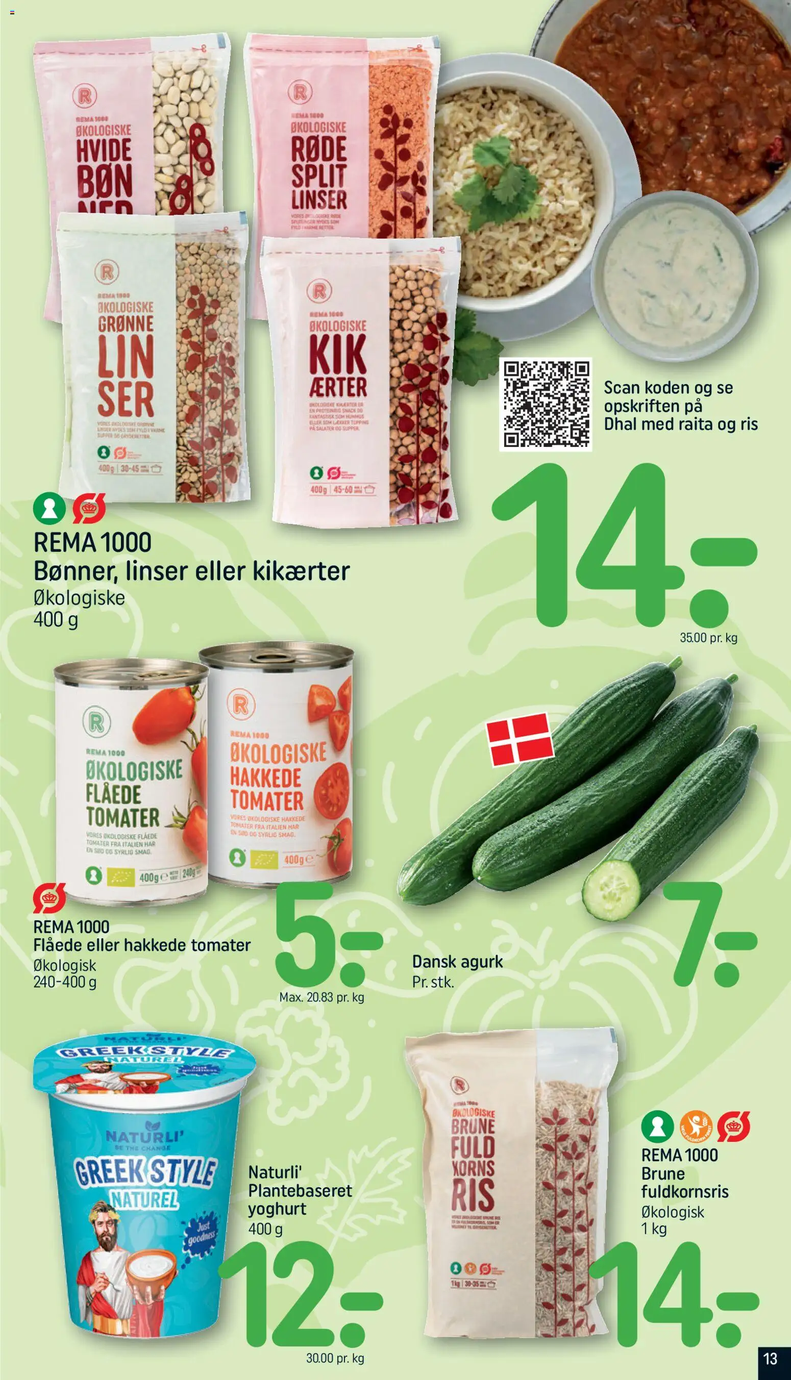 Rema 1000 tilbudsavis – gyldig fra 10.05.2026 | Side: 13 | Produkter: Ris, Hakkede tomater, Kikærter, Søm