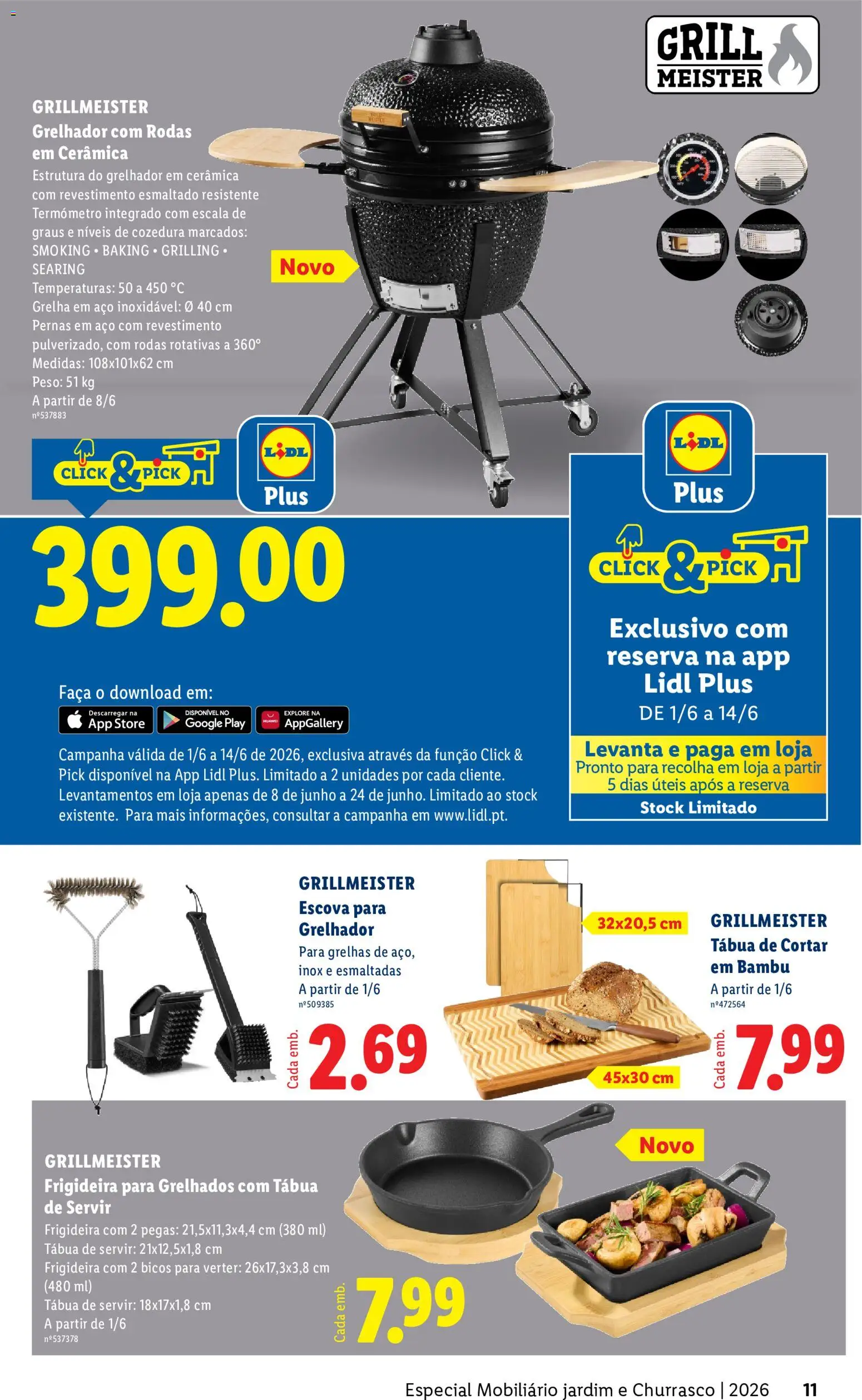 Lidl Folheto Especial Jardim │ válido de 01.06.2026 | Página: 11 | Produtos: Tábua, Faca, Termómetro, Frigideira