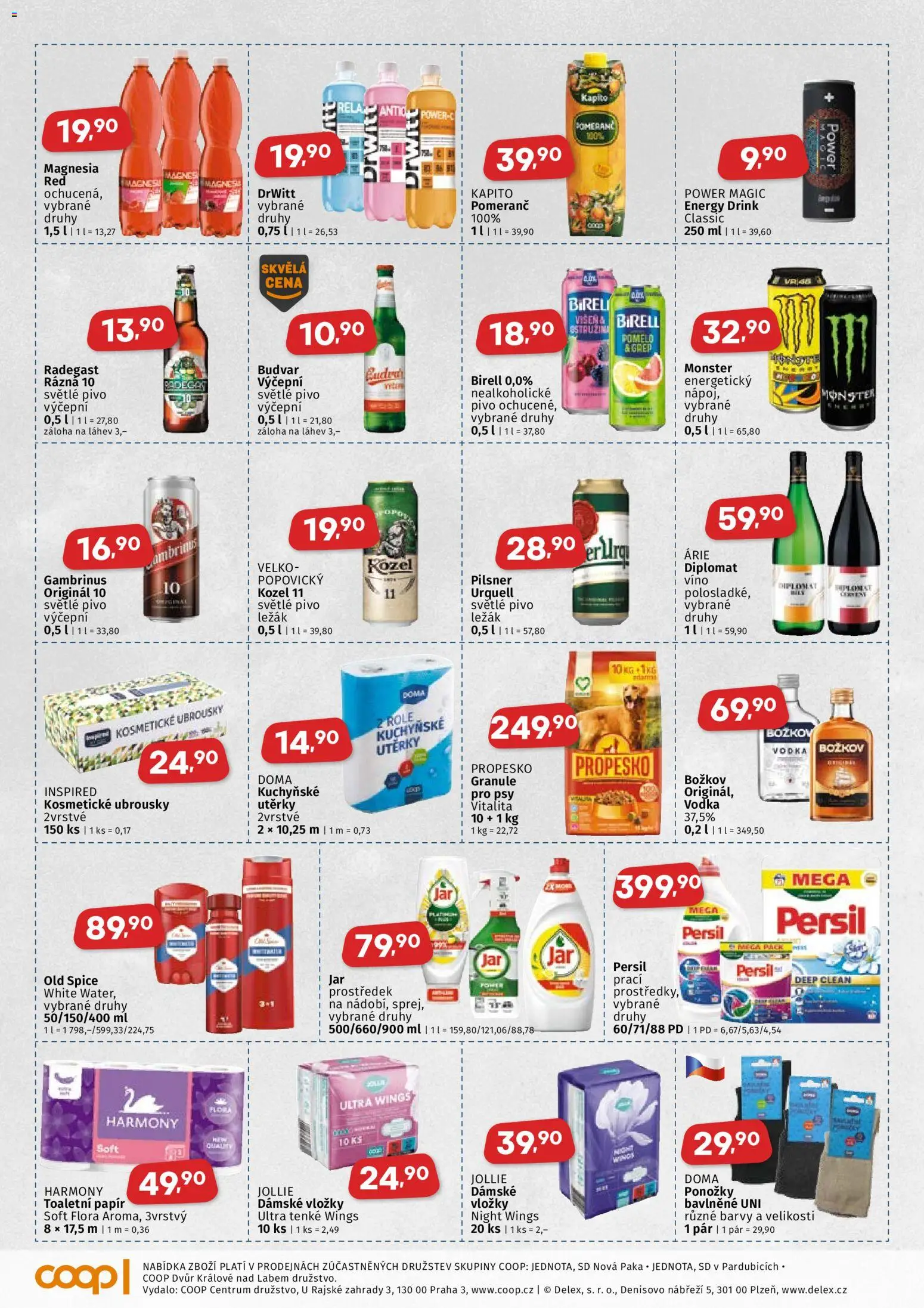 Coop leták - Východočeský region od 07.10.2026 | Strana: 4 | Produkty: Budvar, Monster, Ponožky, Birell