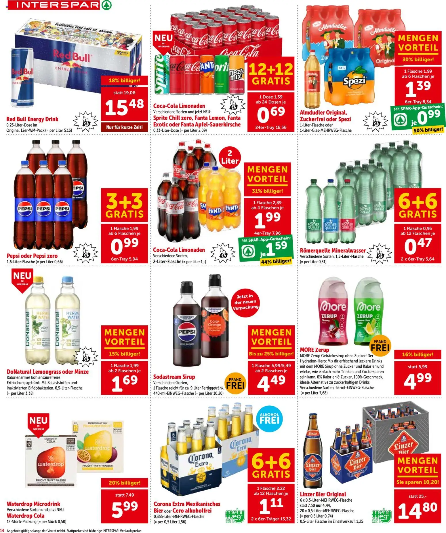 Interspar - Oberoesterreich gültig ab 03.06.2026 | Seite: 14 | Produkte: Wasser, Zucker, Bier