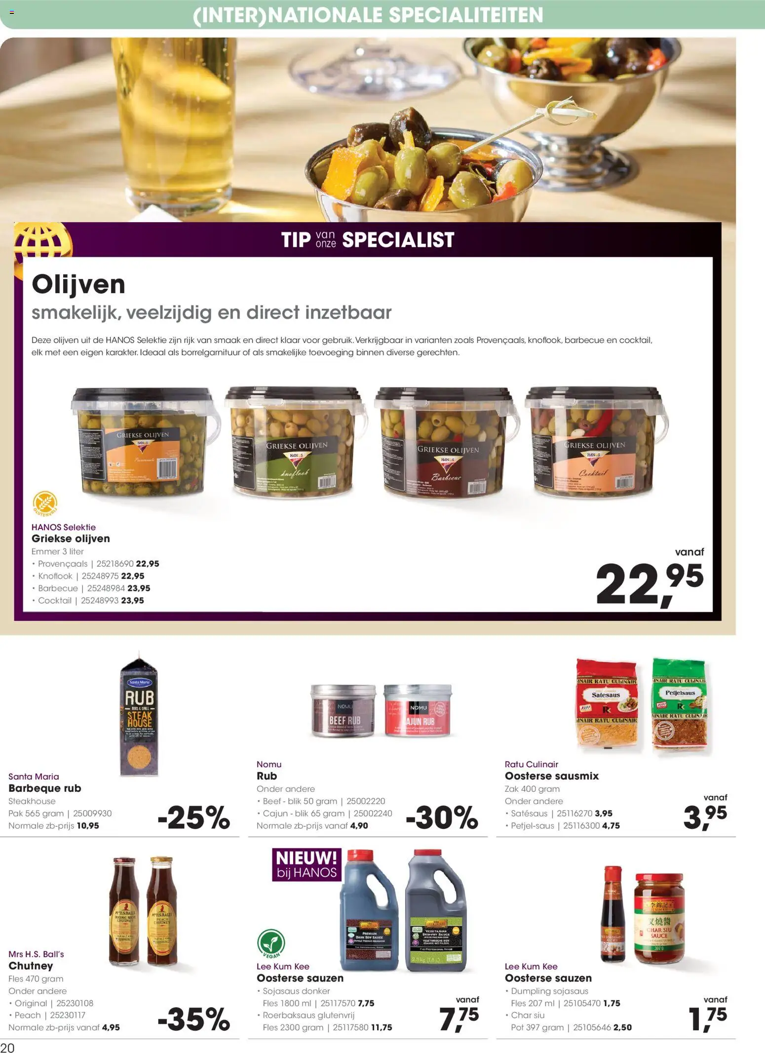 {H1} | Pagina: 20 | Producten: Pot, Fles, Zak, Olijven