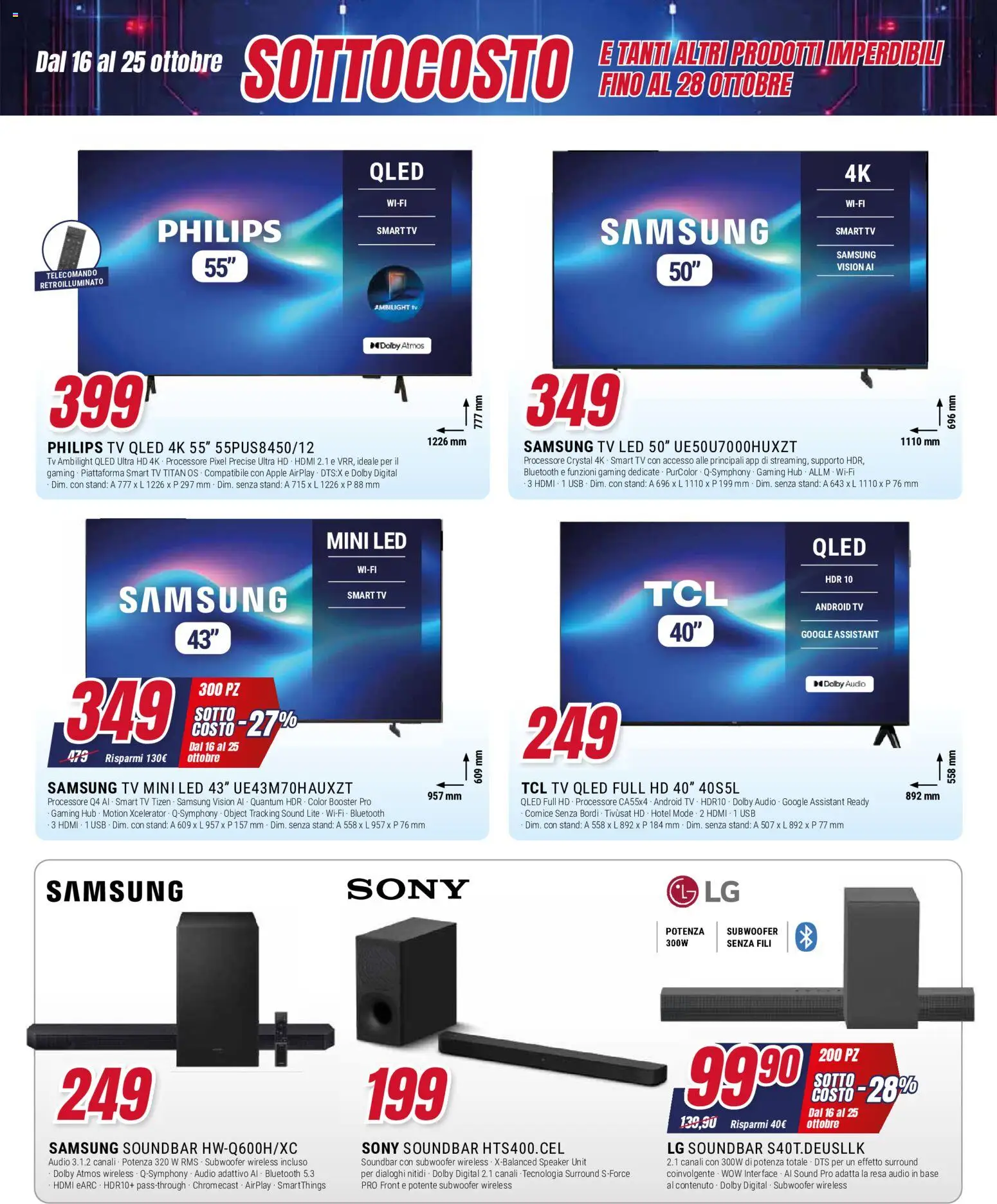 Volantino Trony del 16/10/2026 | Pagina: 13 | Prodotti: Telecomando, TV, Audio, Speaker