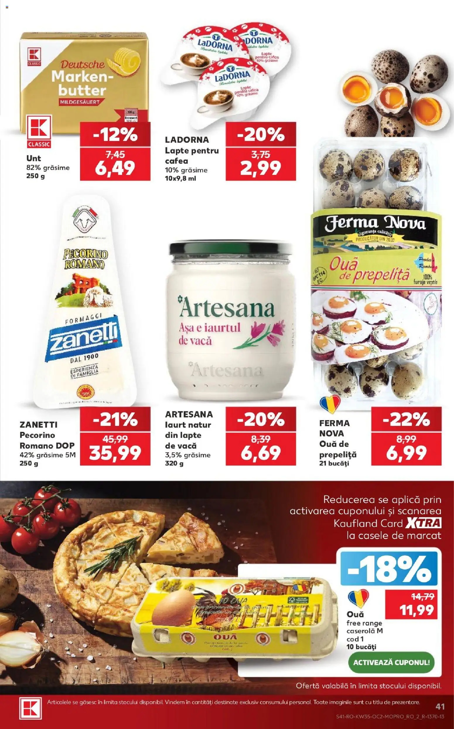 Noul catalog Kaufland – valabil de la 26.08.2026 | Pagină: 41 | Produse: Caserola, Aplică, Lapte, Cafea
