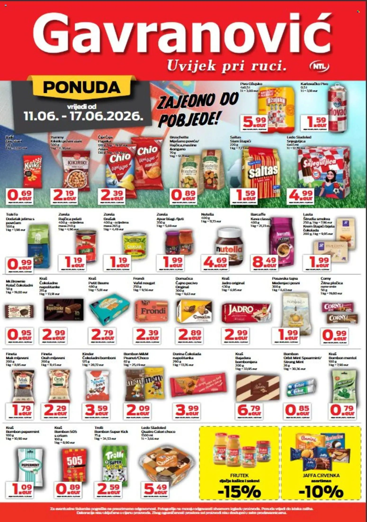 Gavranović katalog | vrijedi od 11.06.2026 | Stranica: 4 | Proizvodi: Karlovačko, Ajvar, Kikiriki, Napolitanke