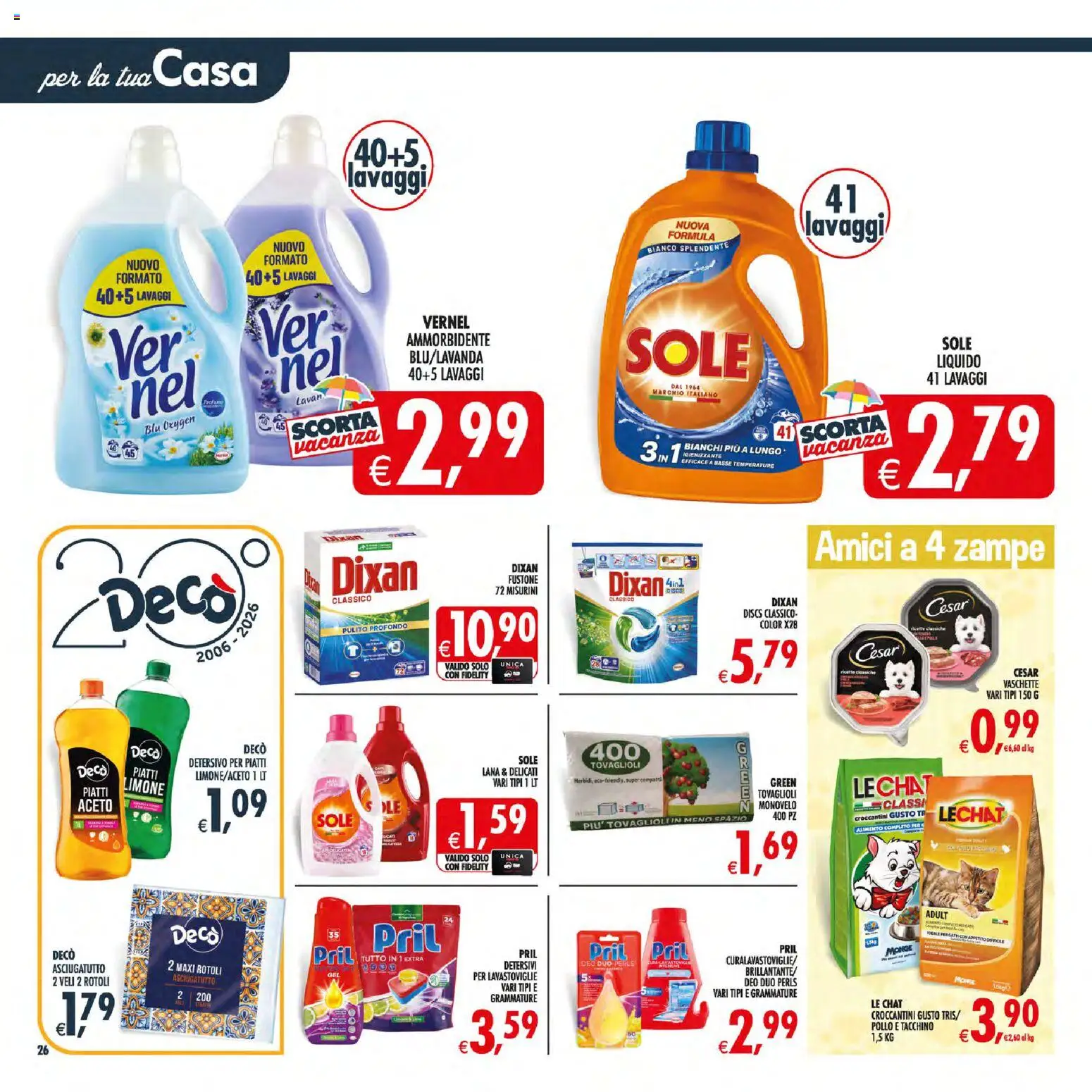 Volantino Decò del 21/07/2026 | Pagina: 32 | Prodotti: Ammorbidente, Tè, Aceto, Asciugatutto