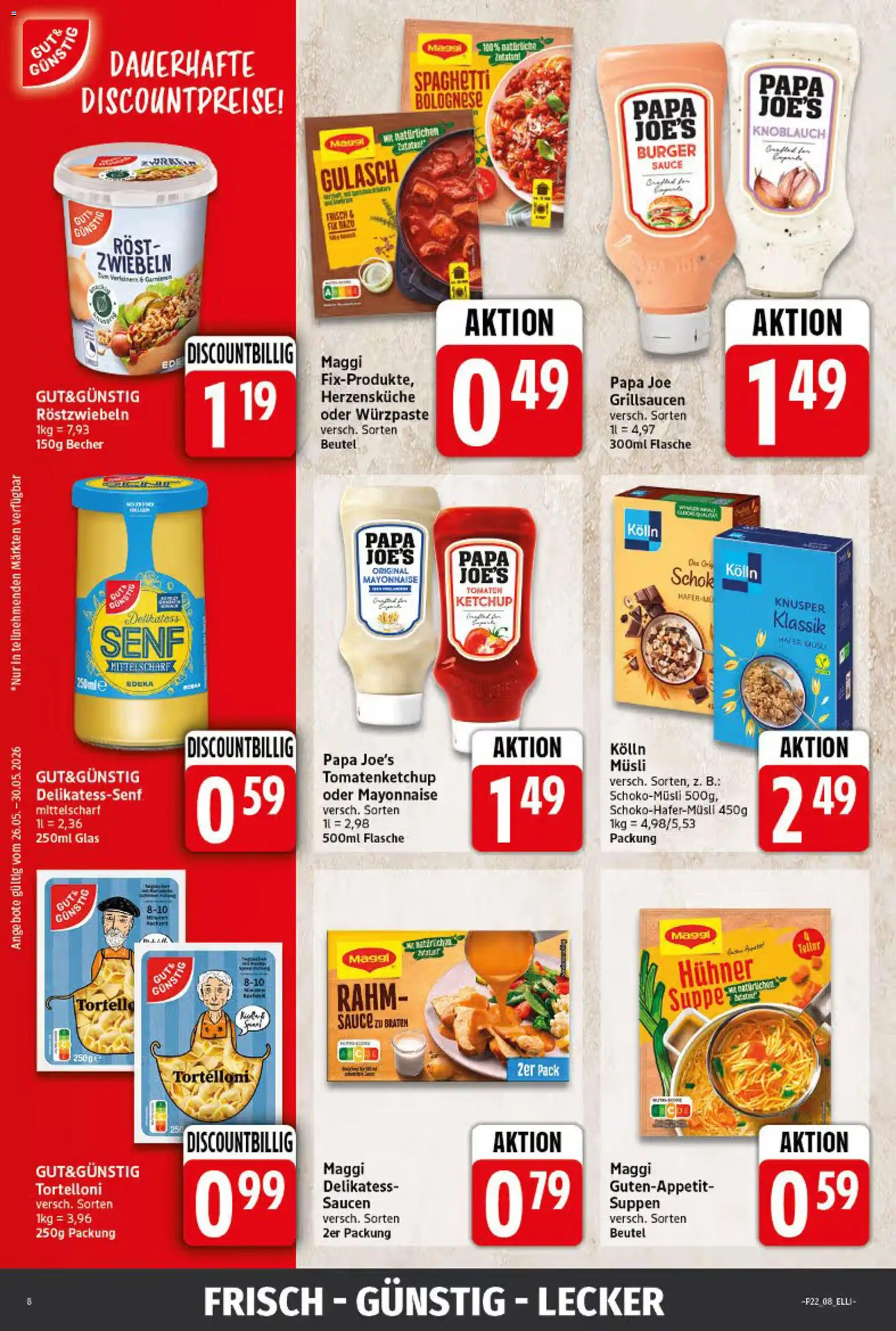 Elli Markt Prospekt – gültig ab 26.05.2026 | Seite: 8 | Produkte: Musli, Kolln, Zwiebeln, Mayonnaise