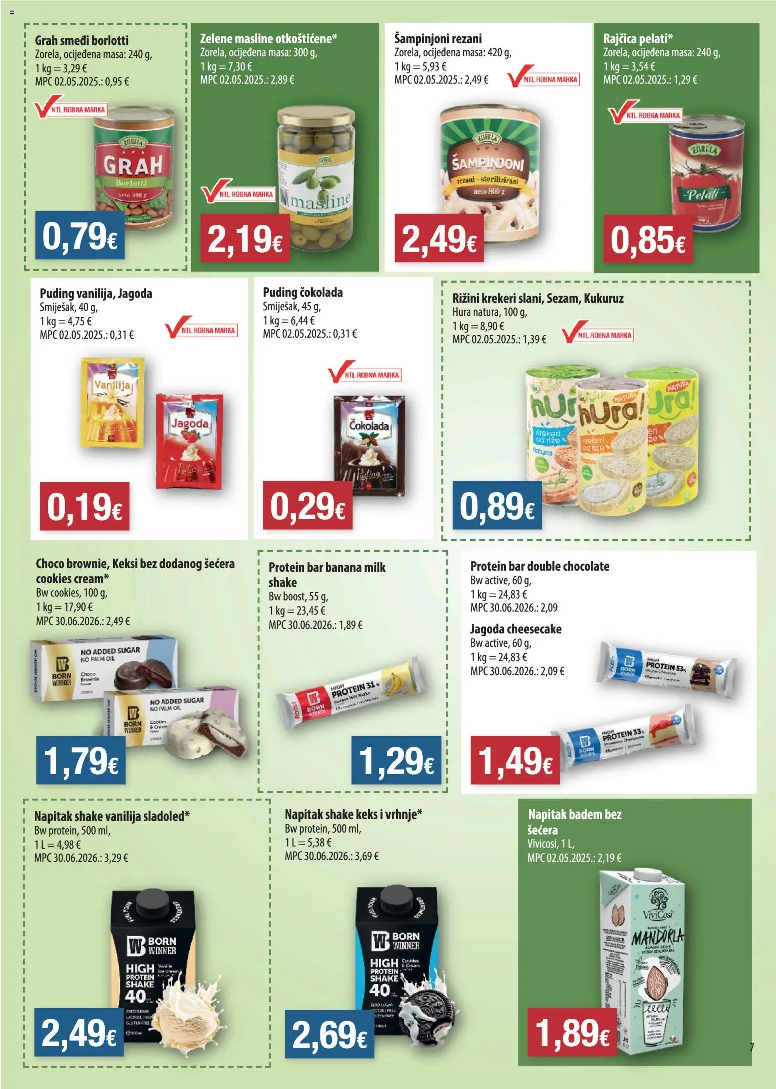 NTL katalog | vrijedi od 19.08.2026 | Stranica: 7 | Proizvodi: Puding, Masline, Šampinjoni, Badem