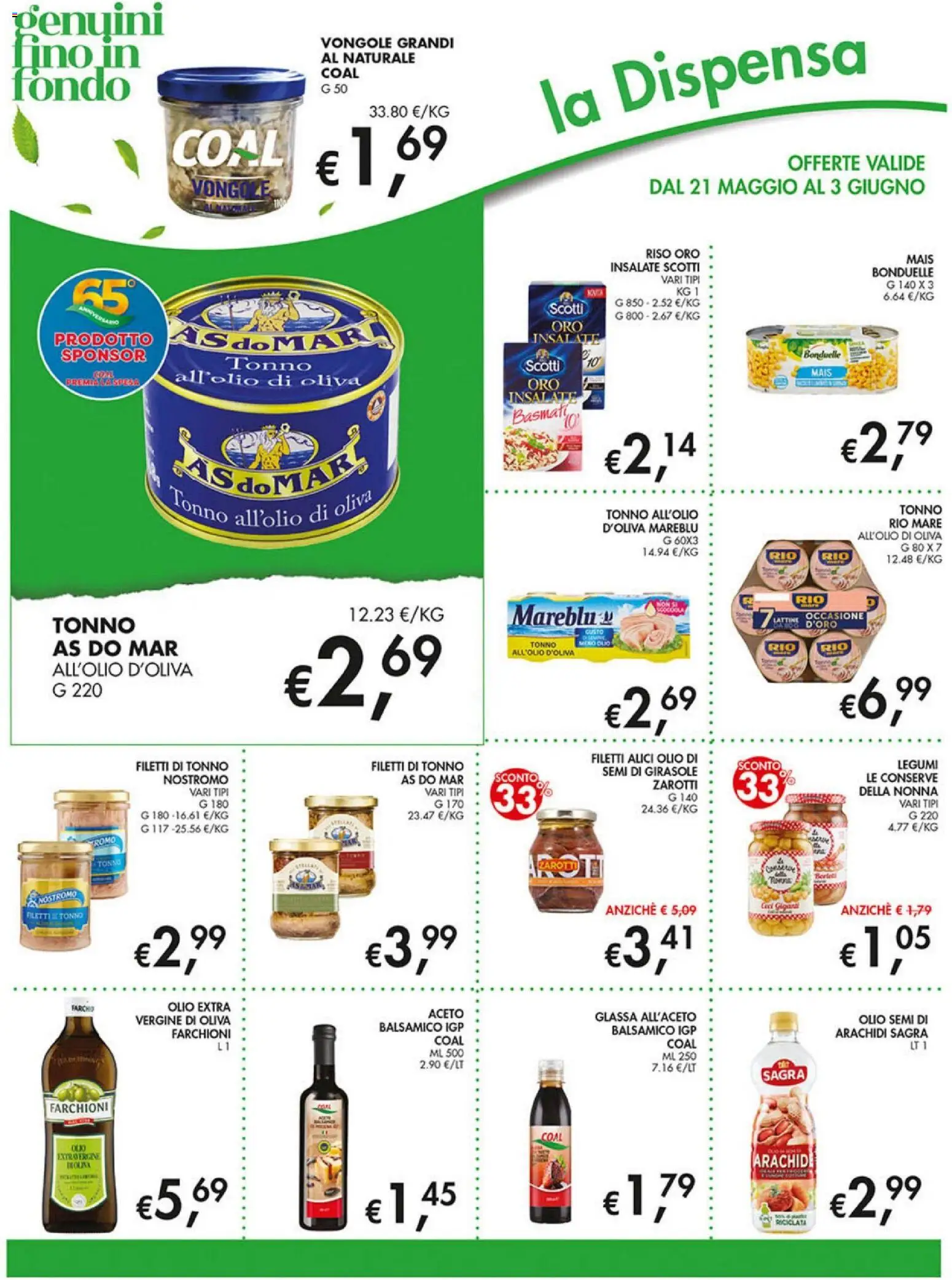 Volantino Coal del 21.05.2026 | Pagina: 14 | Prodotti: Vongole, Ceci, Tonno, Aceto