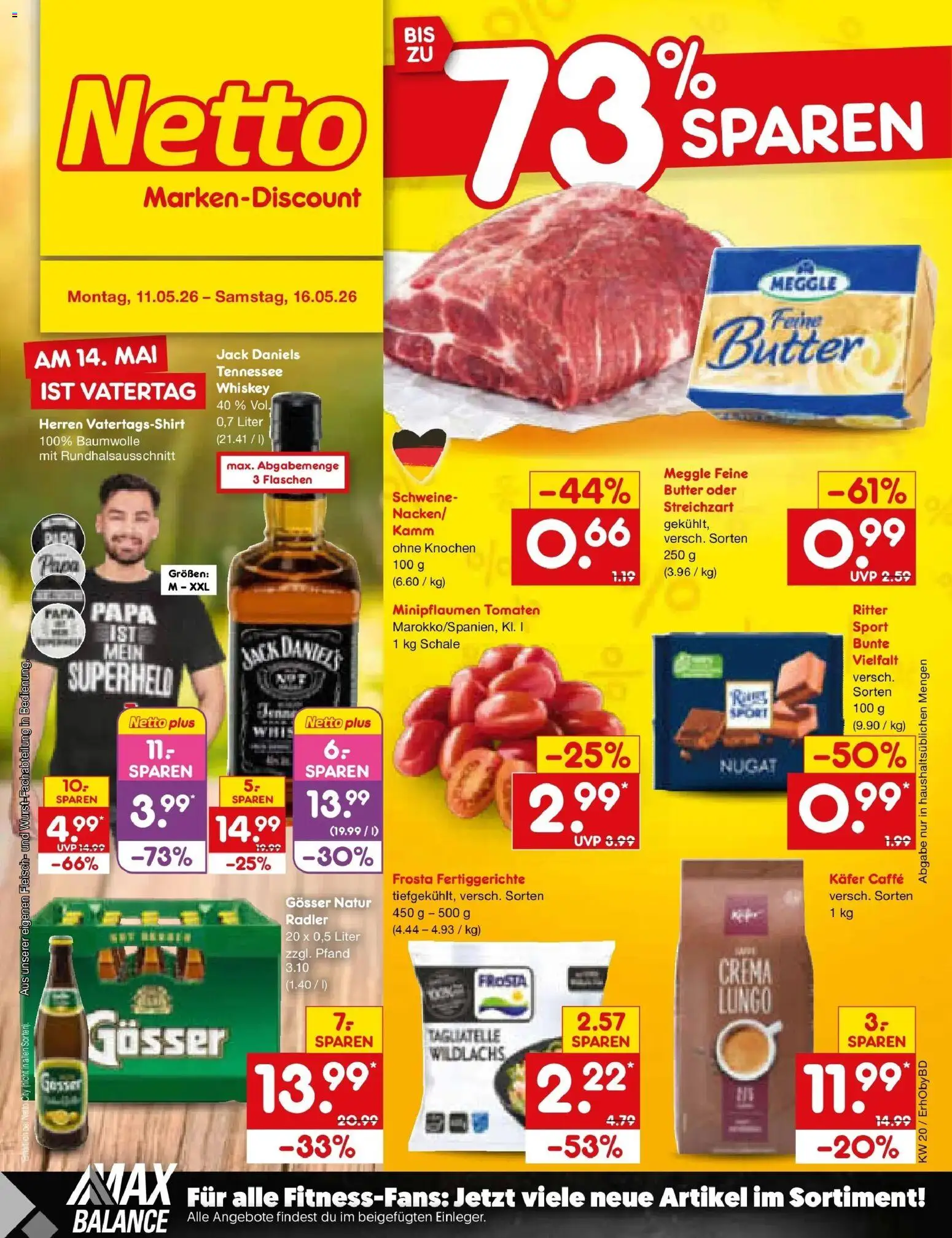 Netto Marken-Discount Prospekt Velden	 – gültig ab 10.05.2026 | Seite: 1 | Produkte: Jack Daniel's, Fertiggerichte, Whiskey, Meggle butter