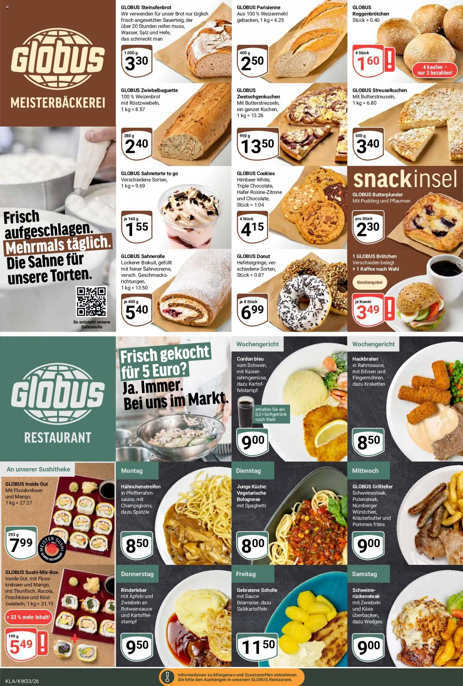 Globus Prospekt Kaiserslautern – gültig ab 10.08.2026 | Seite: 8 | Produkte: Spaghetti, Kräuterbutter, Pudding, Salz