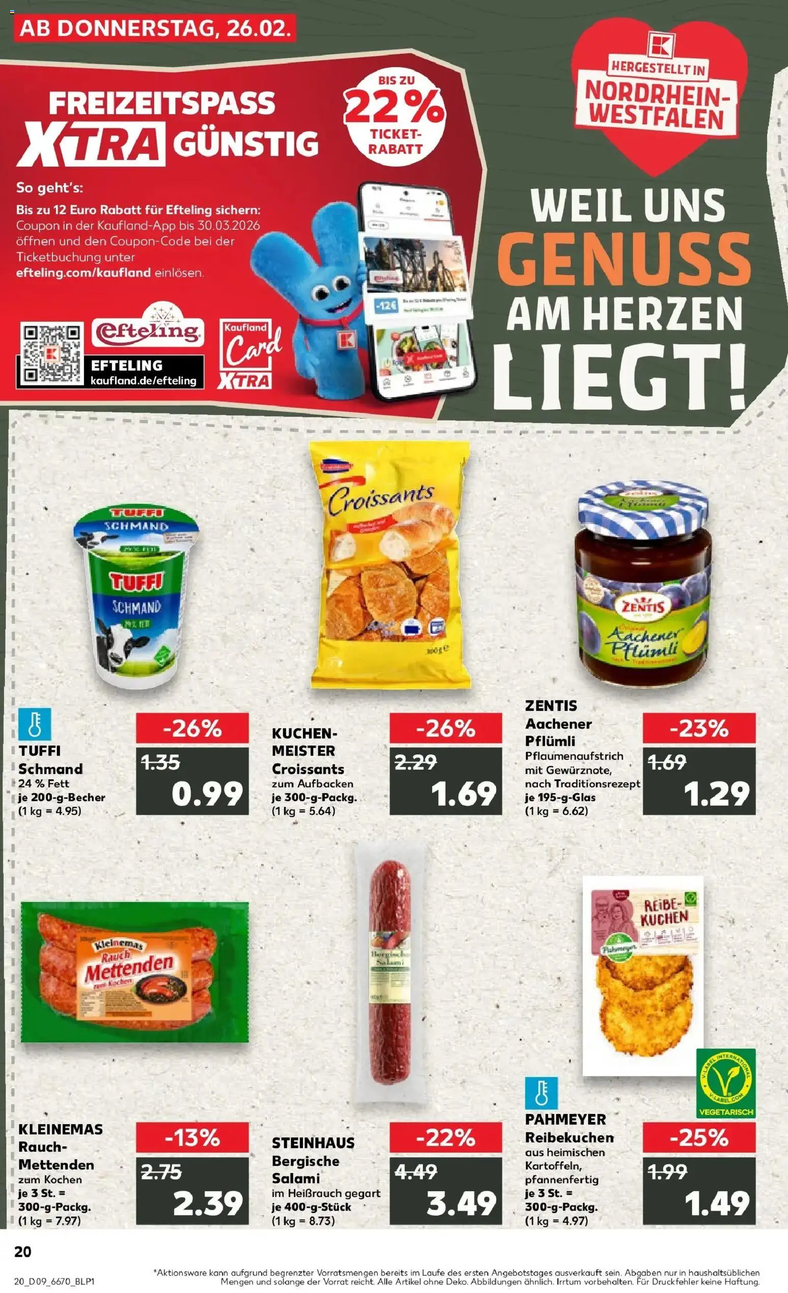 Kaufland prospekt Emmerich Am Rhein	 – gültig ab 26.02.2026 | Seite: 20 | Produkte: Salami, Kuchen
