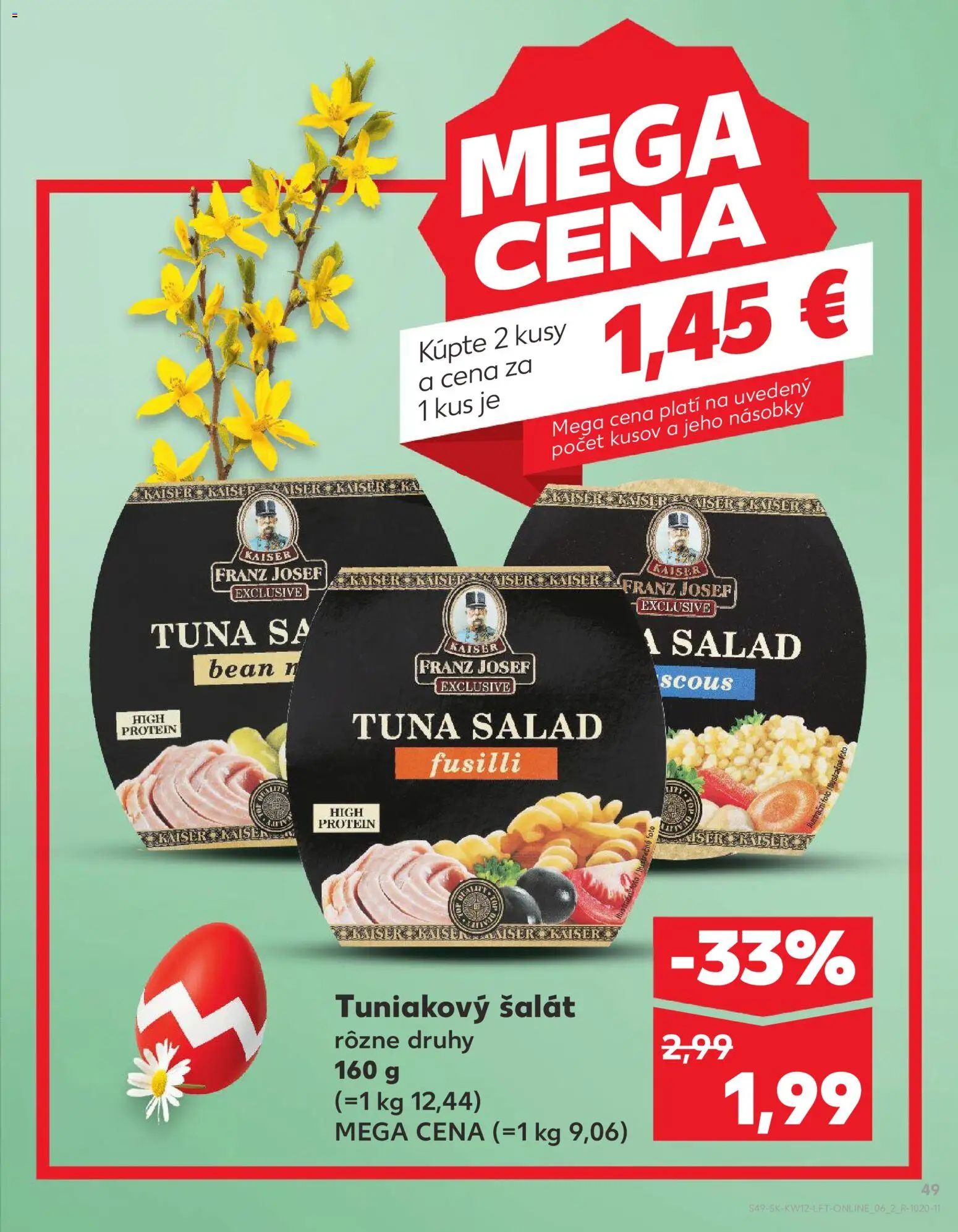 Nové Kaufland akcie – leták je platný od 19.03.2026 | Strana: 49 | Produkty: Fusilli, Protein, Šalát