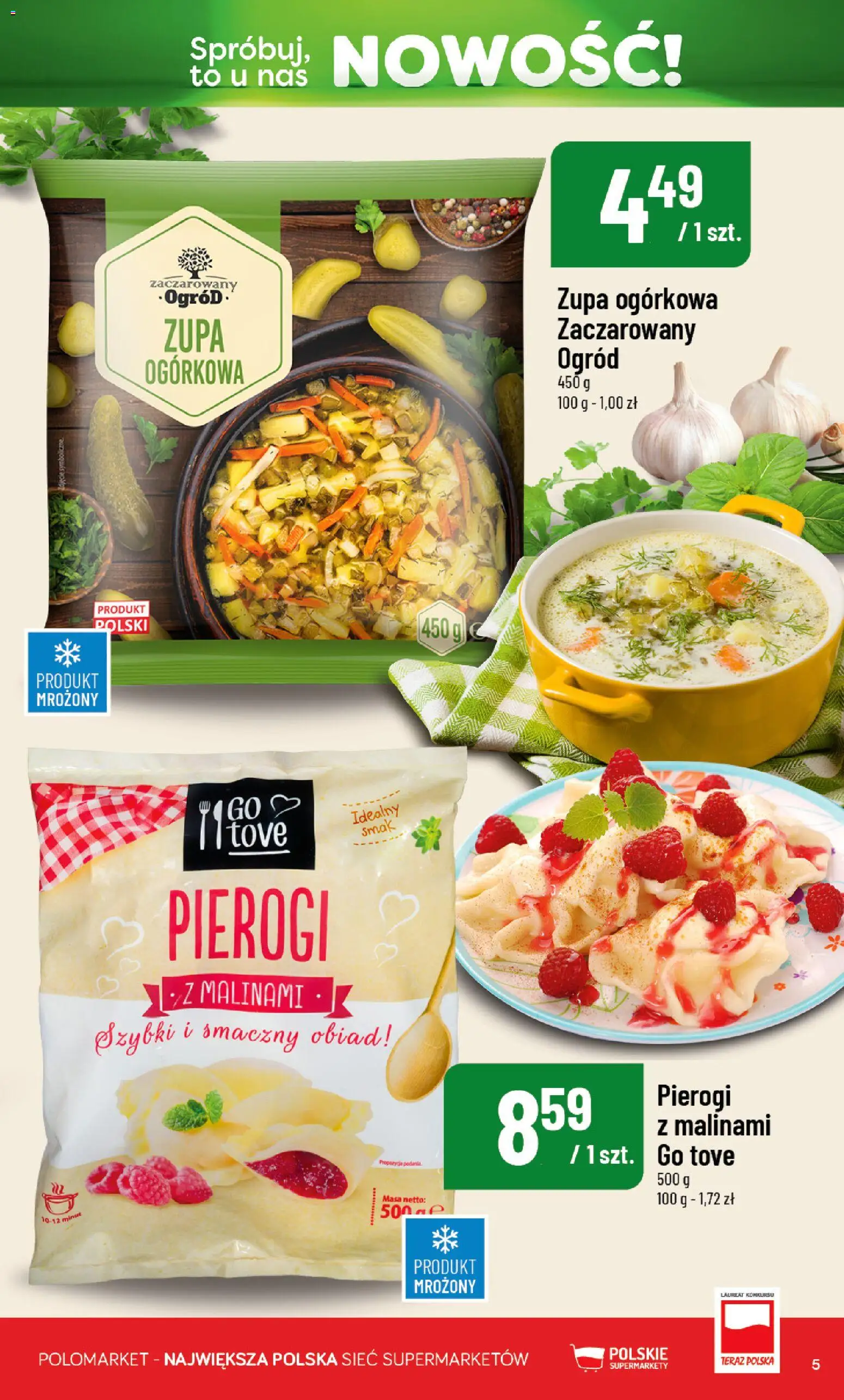 Nowa POLOmarket gazetka od jutra 11.09.2026 | Strona: 5 | Produkty: Zupa ogórkowa, Pierogi, Zupa