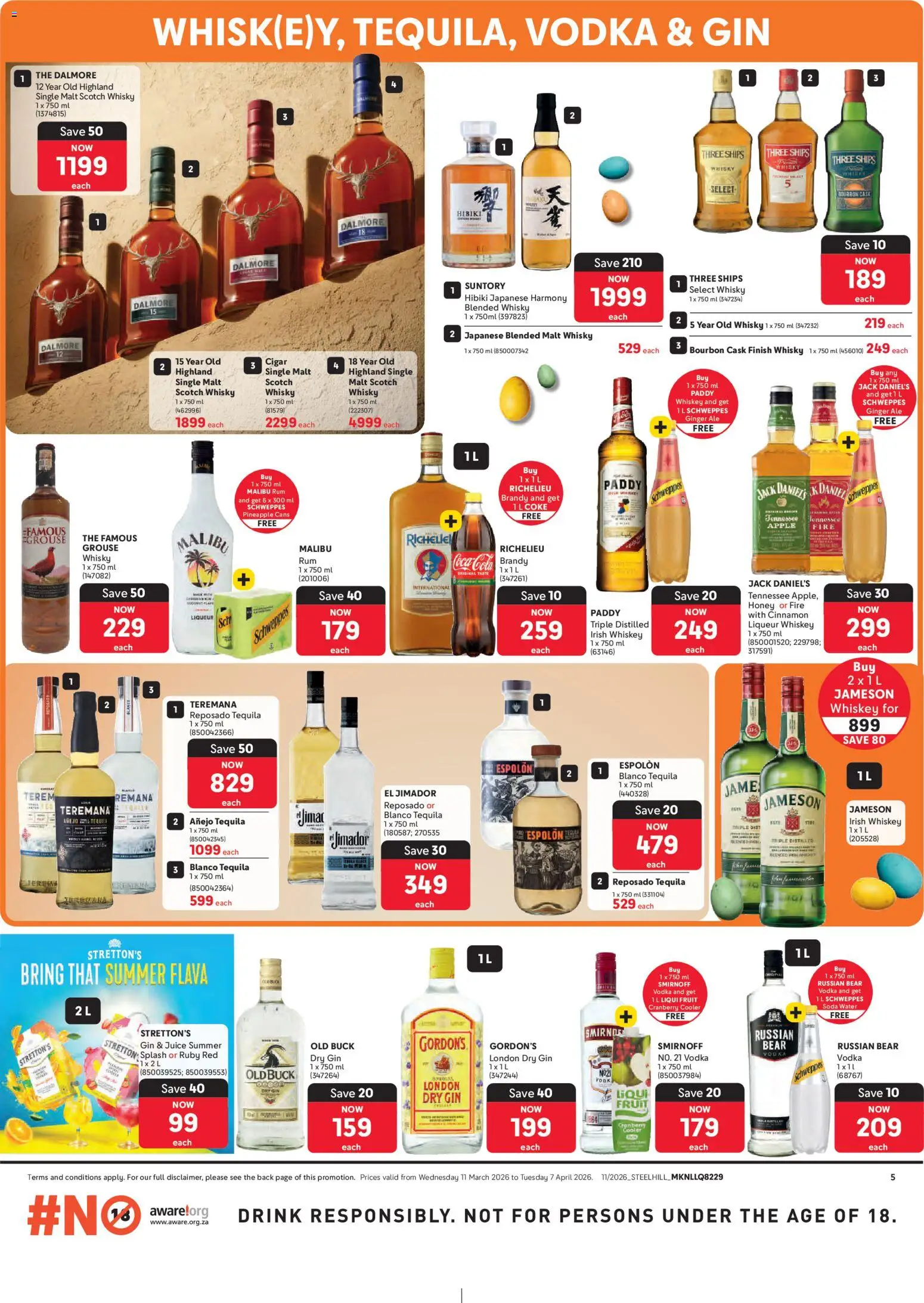 New Makro catalogue – valid from 11.03.2026 | Page: 5 | Products: Coke, Rum, Gin, Water