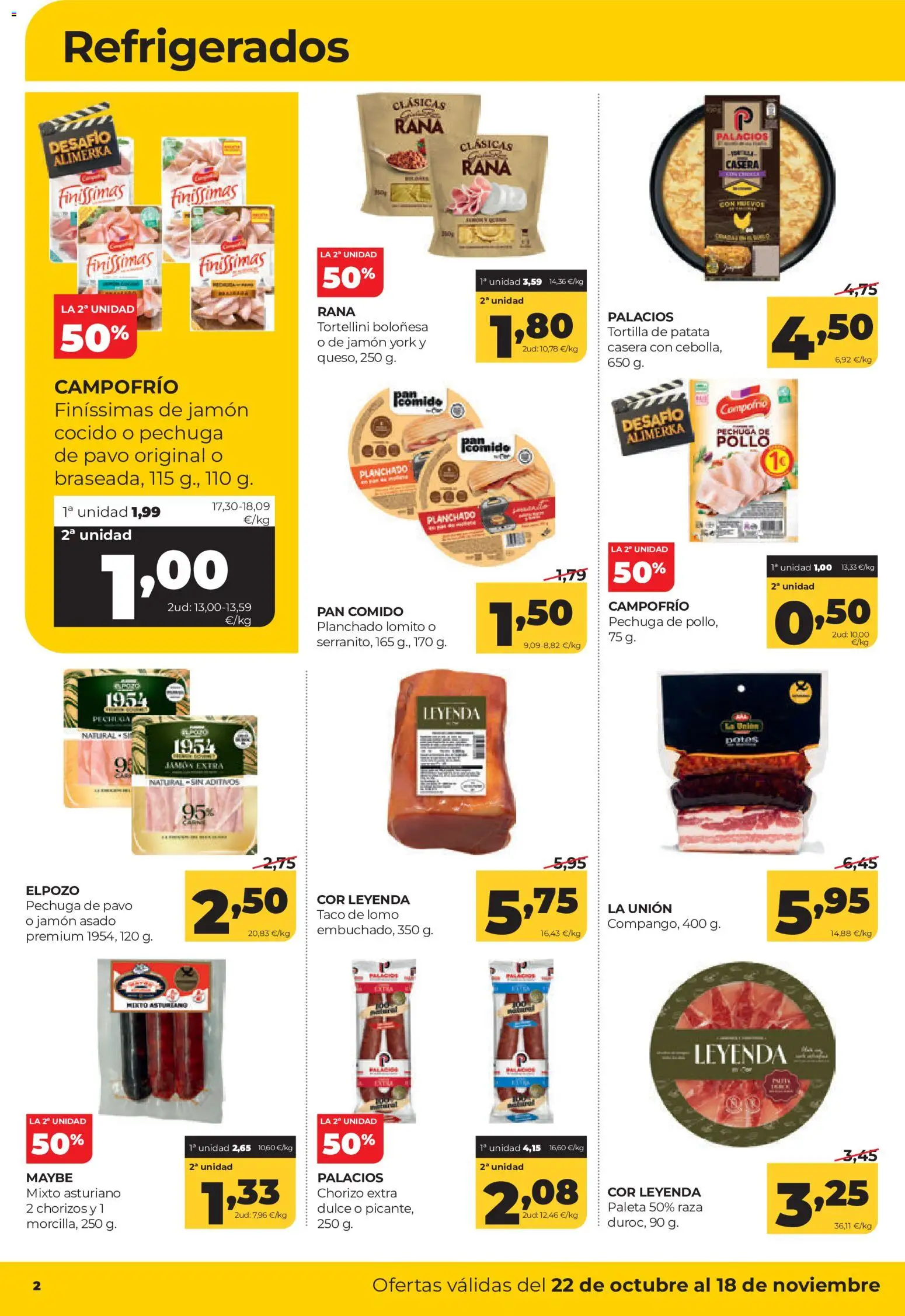 Alimerka folleto Castilla y León │ válido desde el 22/10/2026 | Página: 2 | Productos: Pan, Lomo, Jamón, Pavo