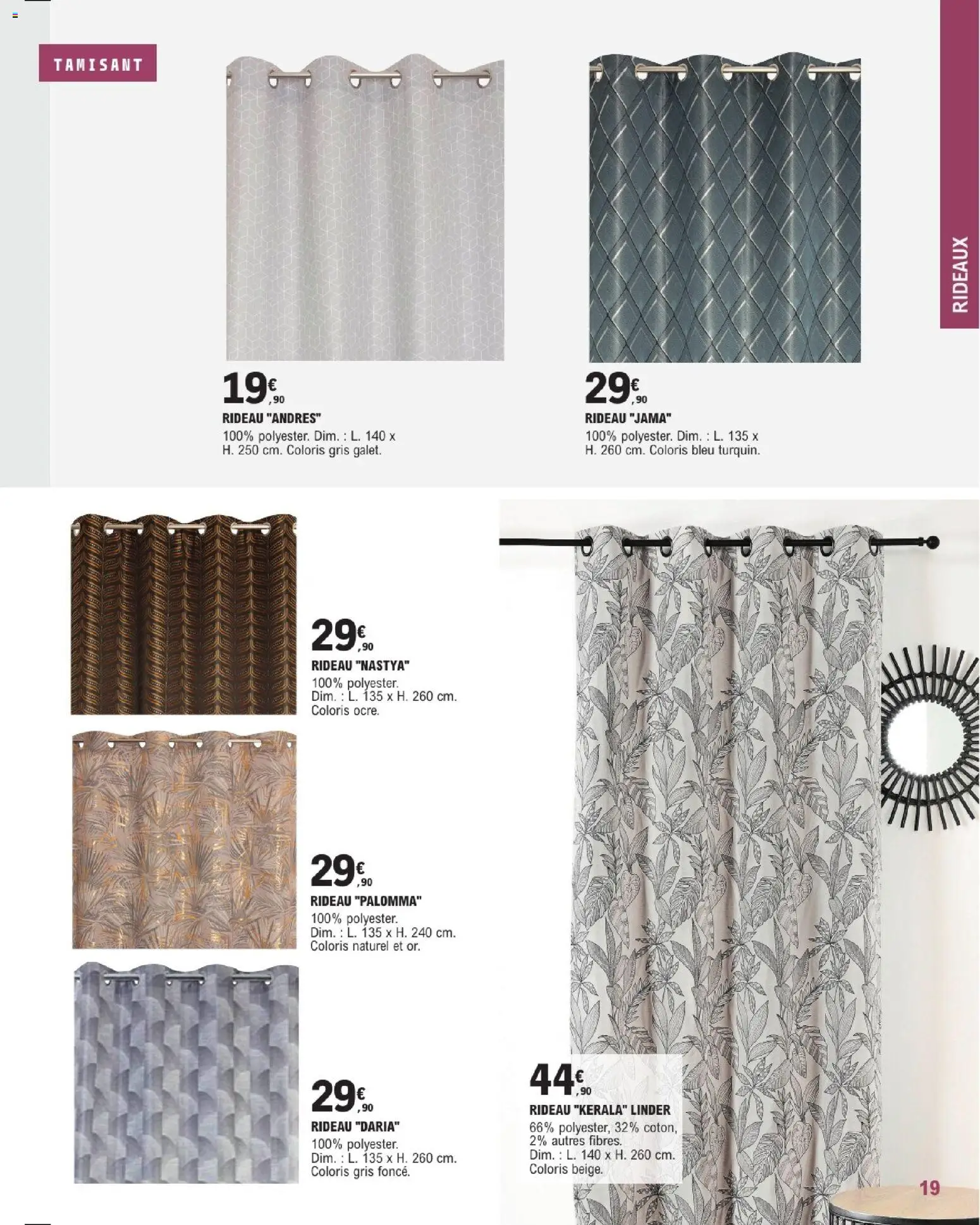{H1} | Page: 19 | Produits: Rideaux, Rideau