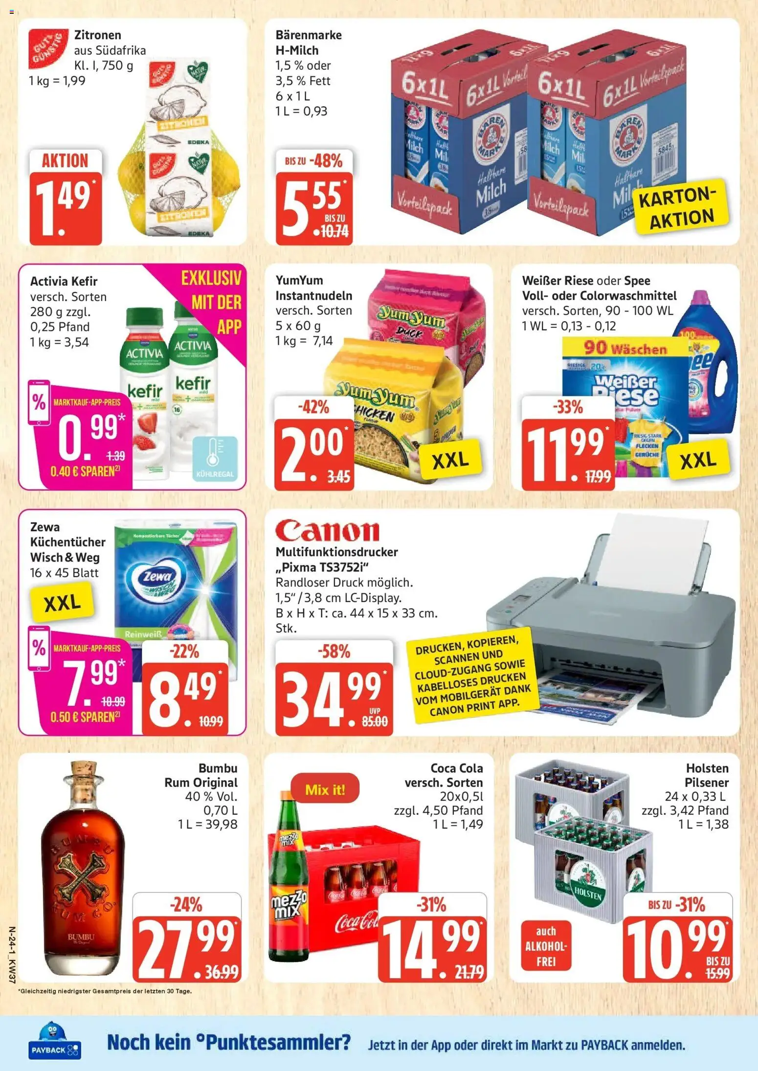 Marktkauf Prospekt Buxtehude (ab 07.09.2026) » Angebote online | Seite: 24 | Produkte: Activia, Kefir, Rum, Zewa