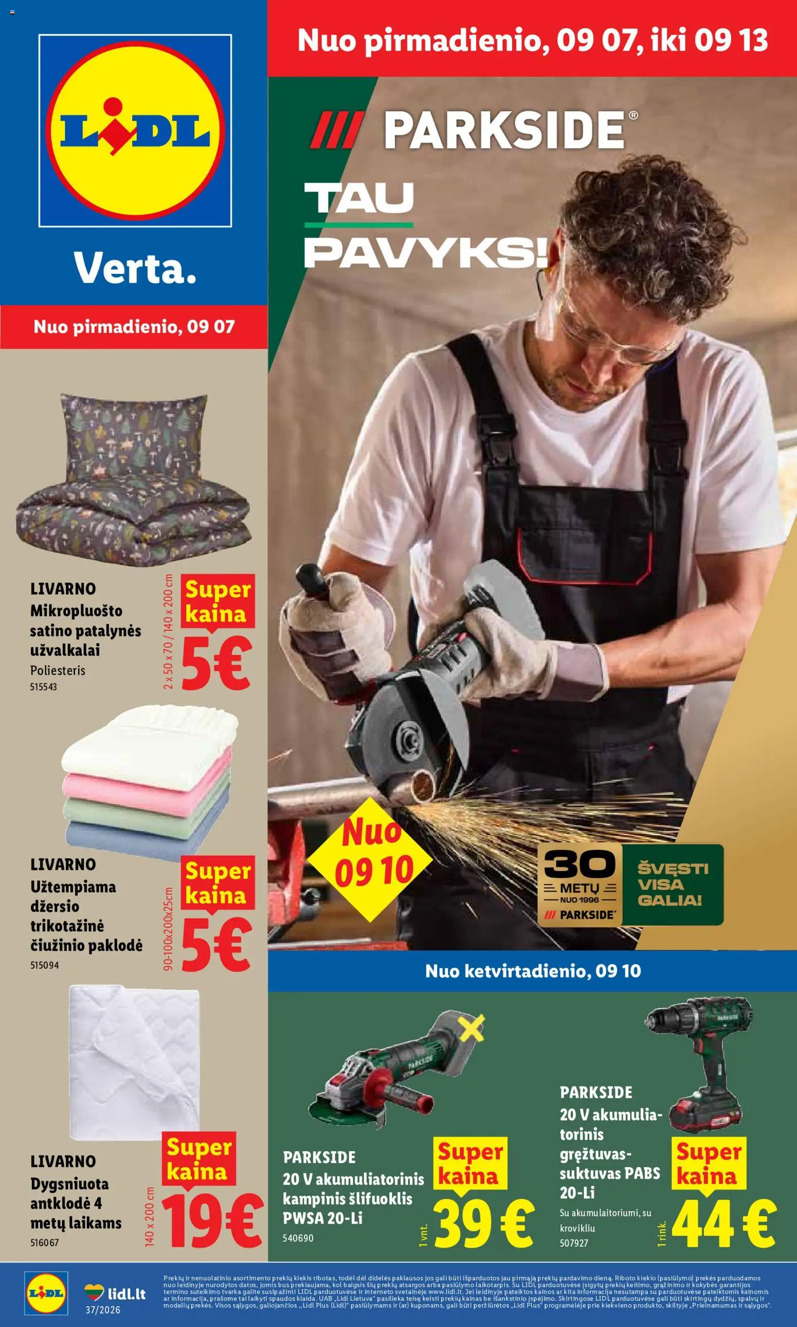 LIDL akcijos nuo 2026.09.07 | Puslapis: 1 | Prekių: Antklodė